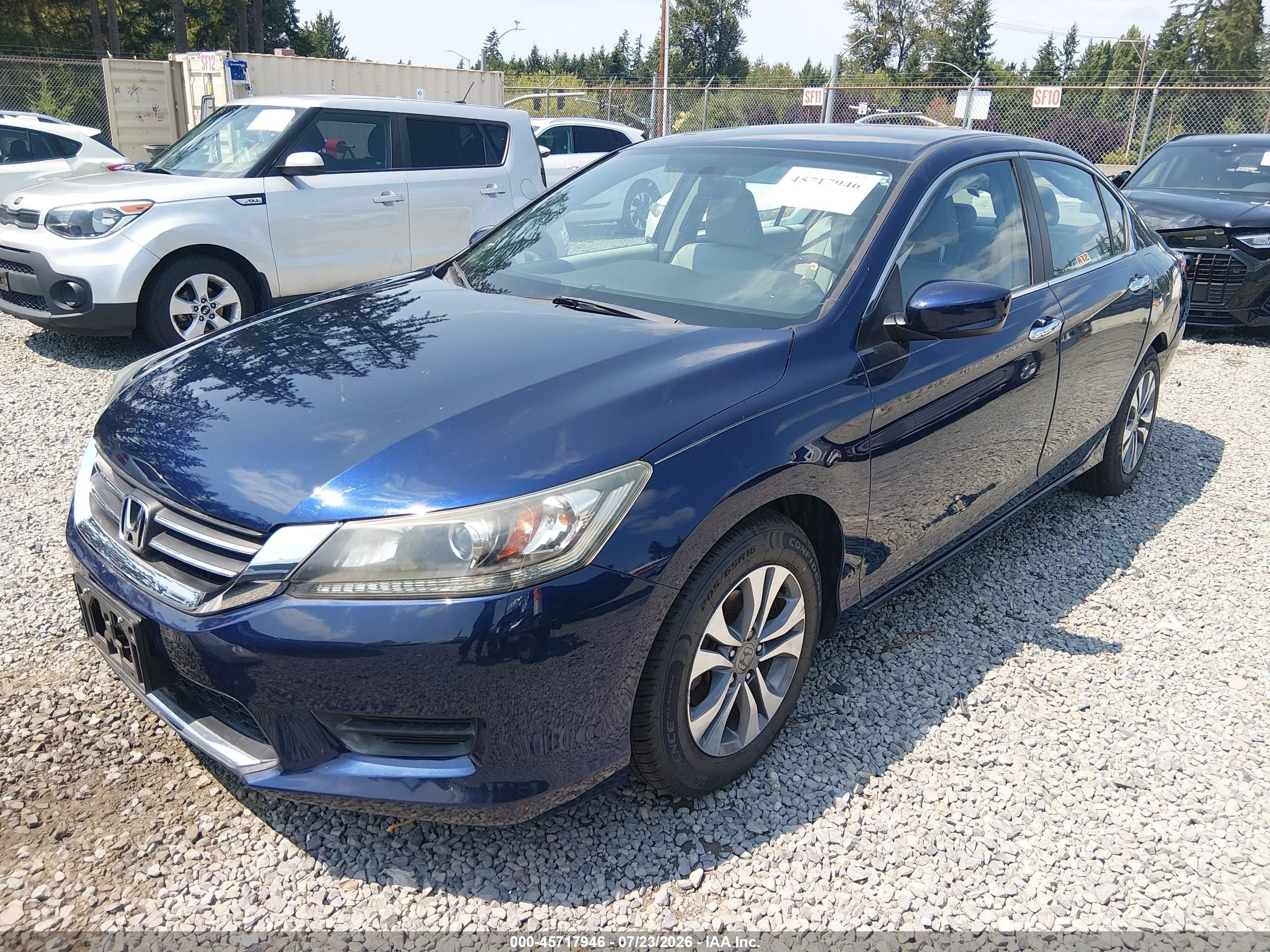 2015 Honda Accord Lx Blue vin: 1HGCR2F36FA272363