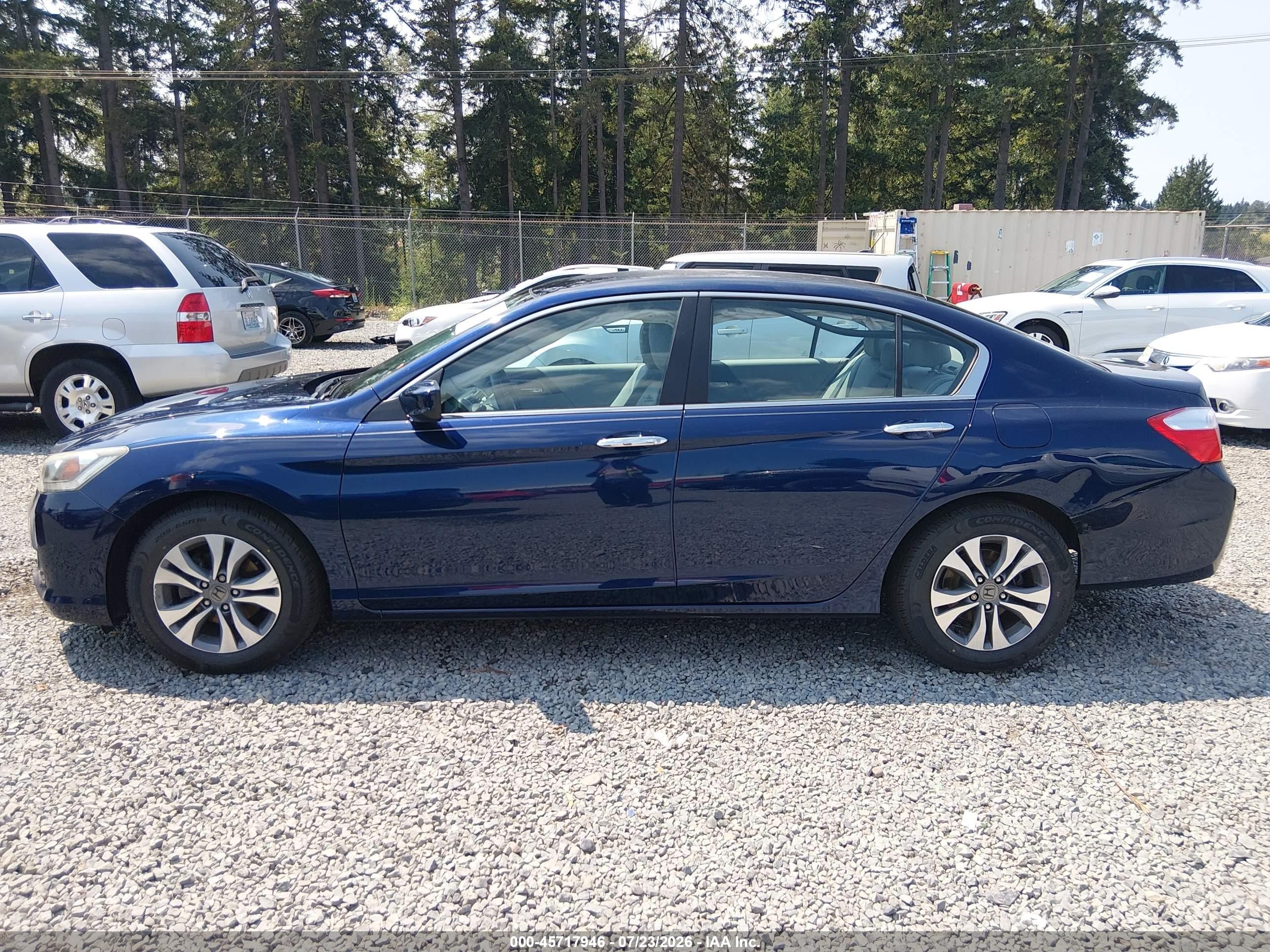 2015 Honda Accord Lx Blue vin: 1HGCR2F36FA272363