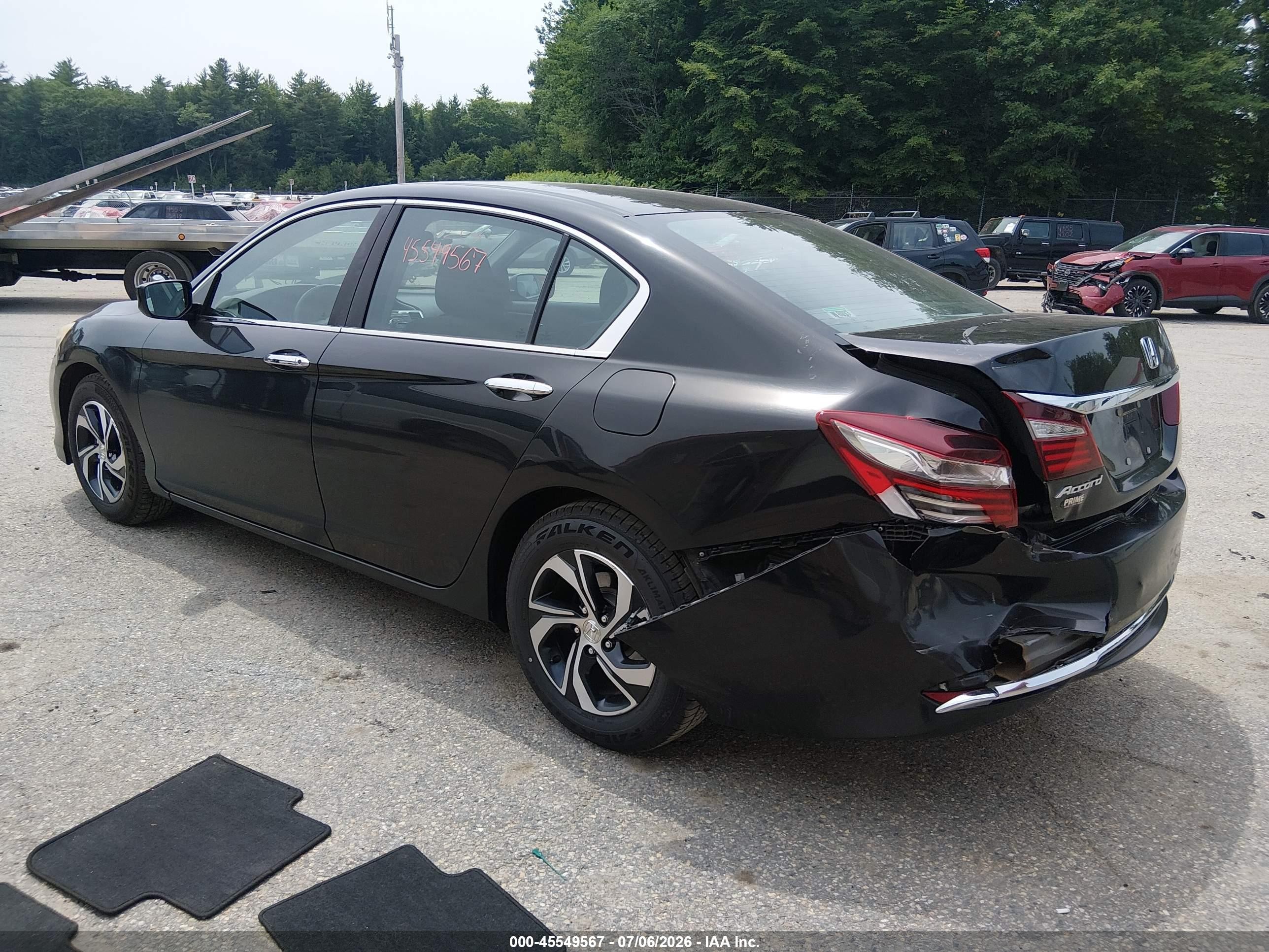 2016 Honda Accord Lx Black vin: 1HGCR2F36GA152693