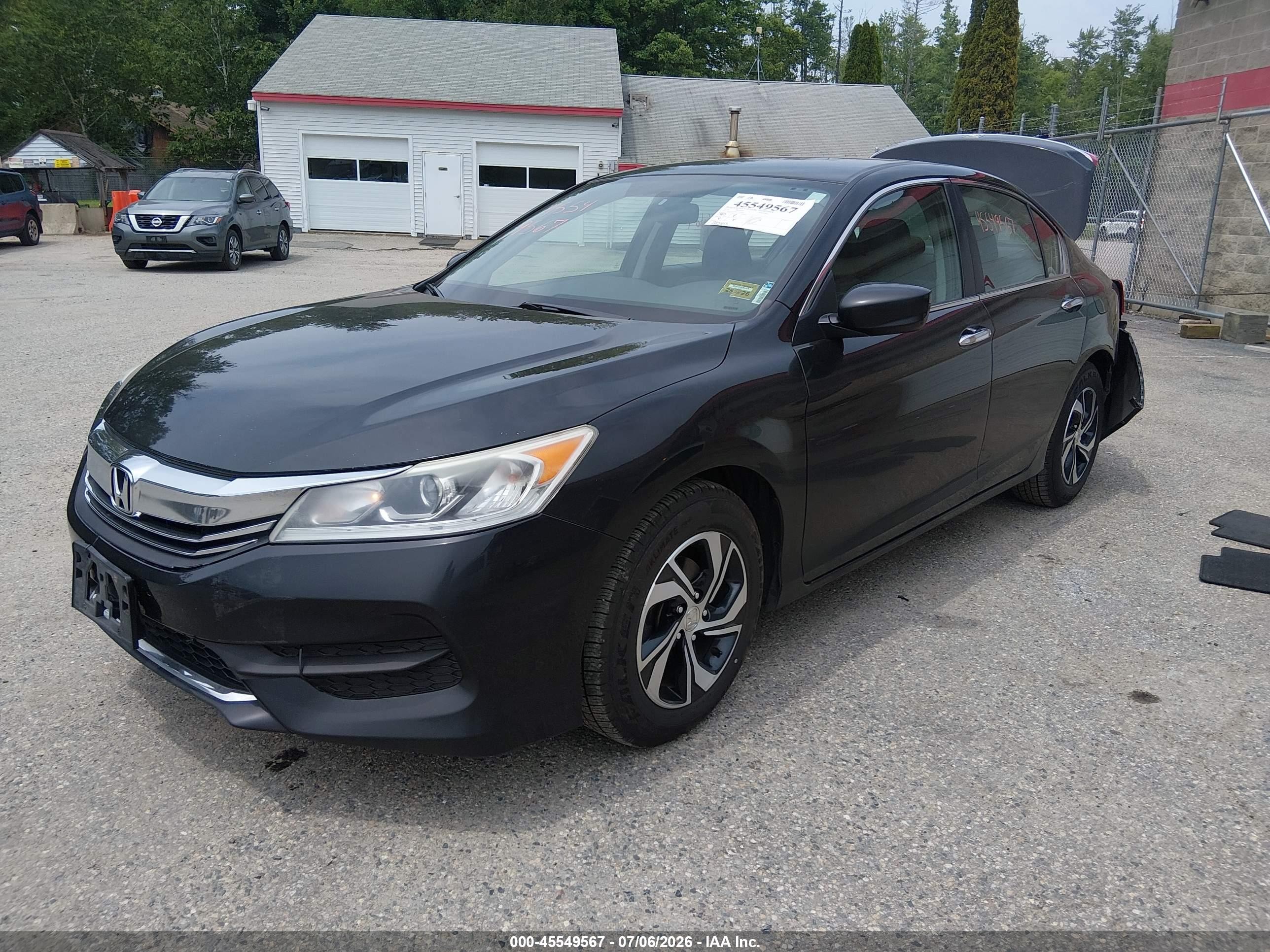 2016 Honda Accord Lx Black vin: 1HGCR2F36GA152693