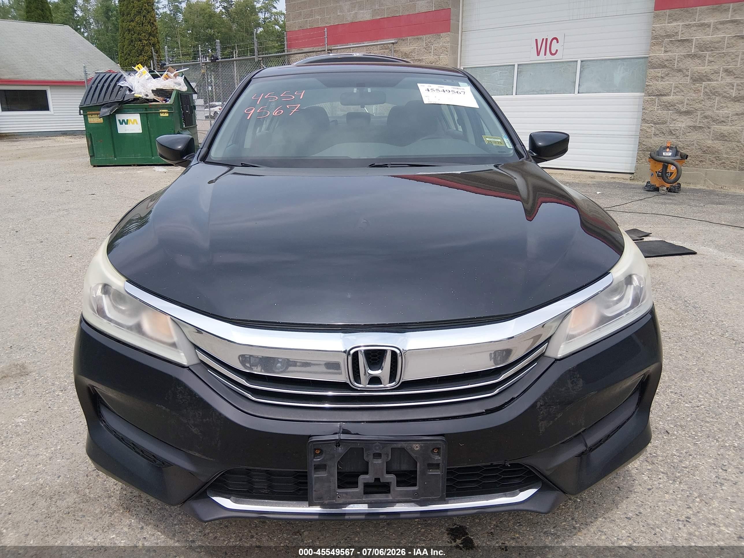 2016 Honda Accord Lx Black vin: 1HGCR2F36GA152693