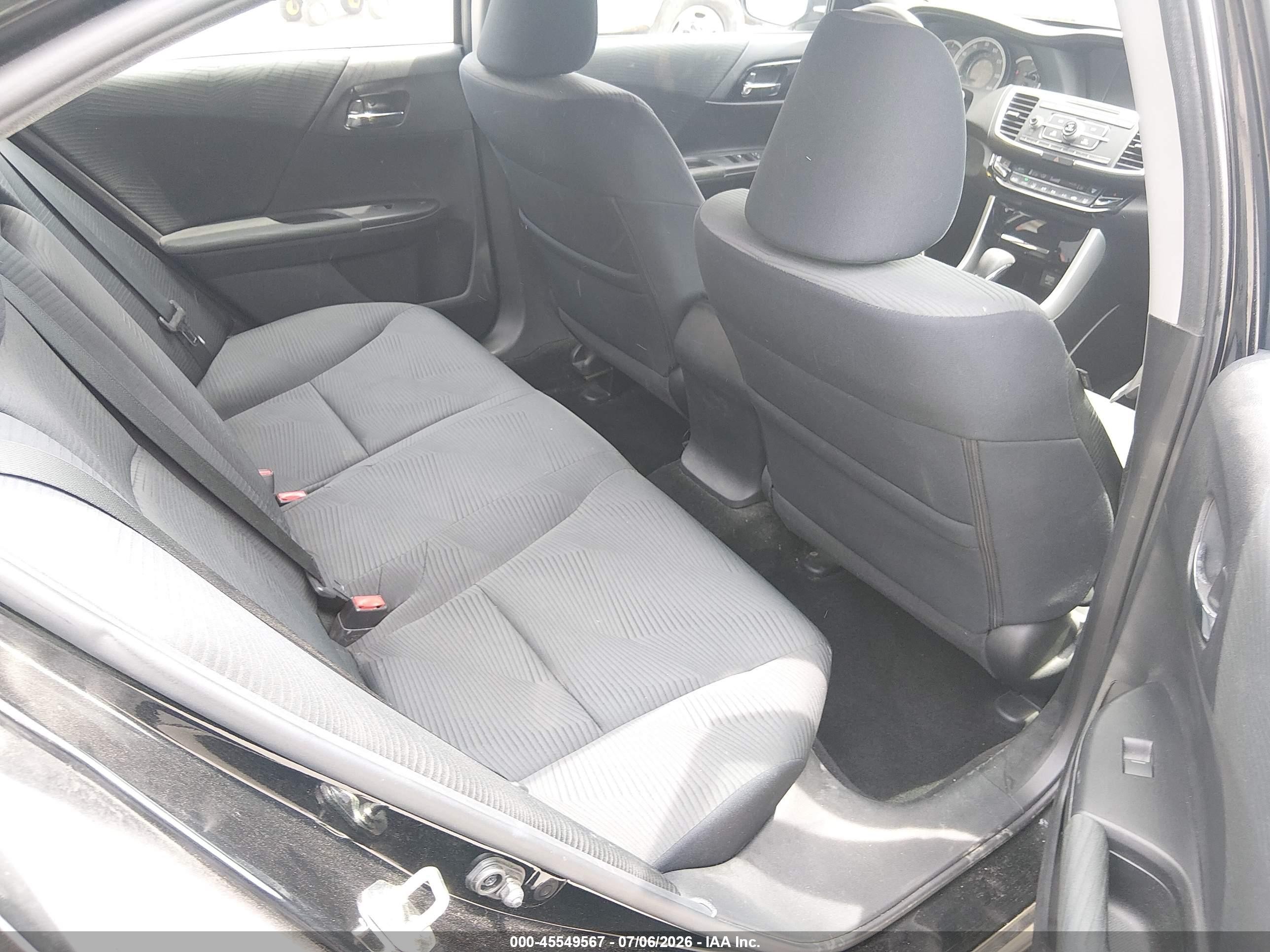 2016 Honda Accord Lx Black vin: 1HGCR2F36GA152693