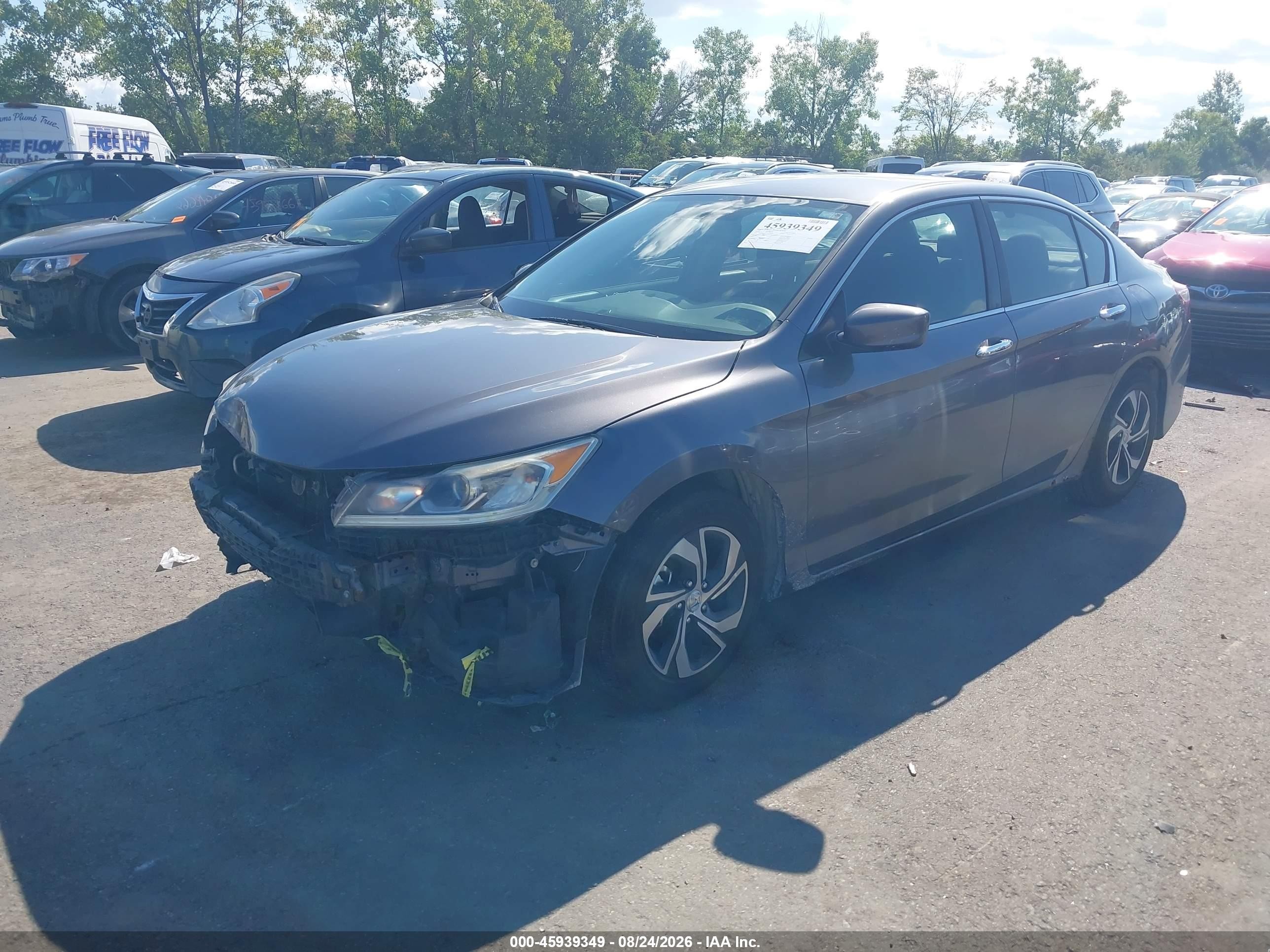 2016 Honda Accord Lx Gray vin: 1HGCR2F36GA155626