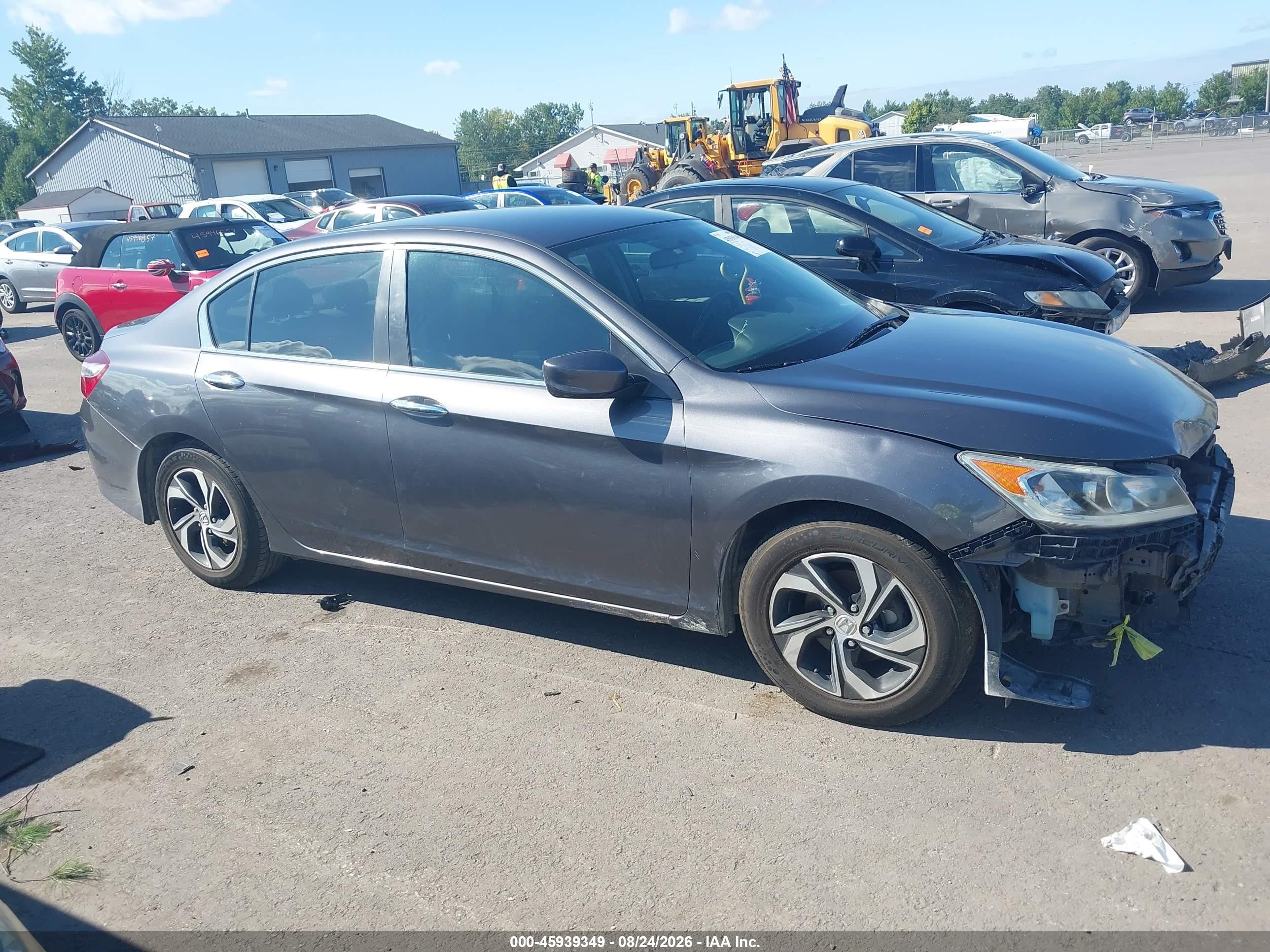 2016 Honda Accord Lx Gray vin: 1HGCR2F36GA155626