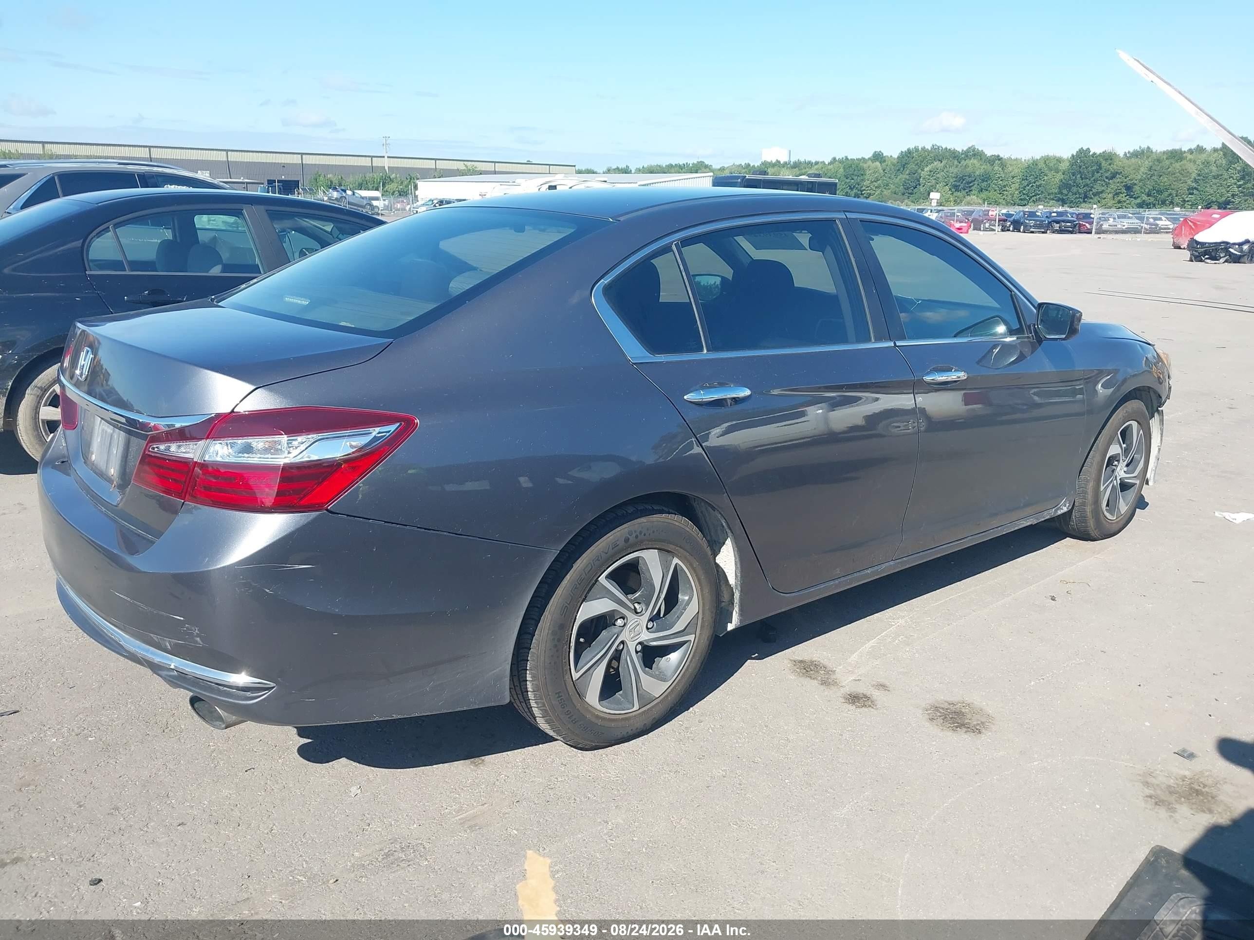 2016 Honda Accord Lx Gray vin: 1HGCR2F36GA155626