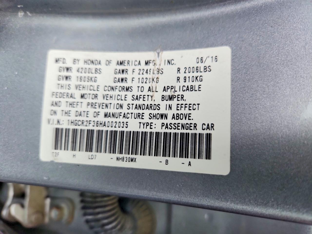 2017 Honda Accord Lx Серебряный vin: 1HGCR2F36HA002035