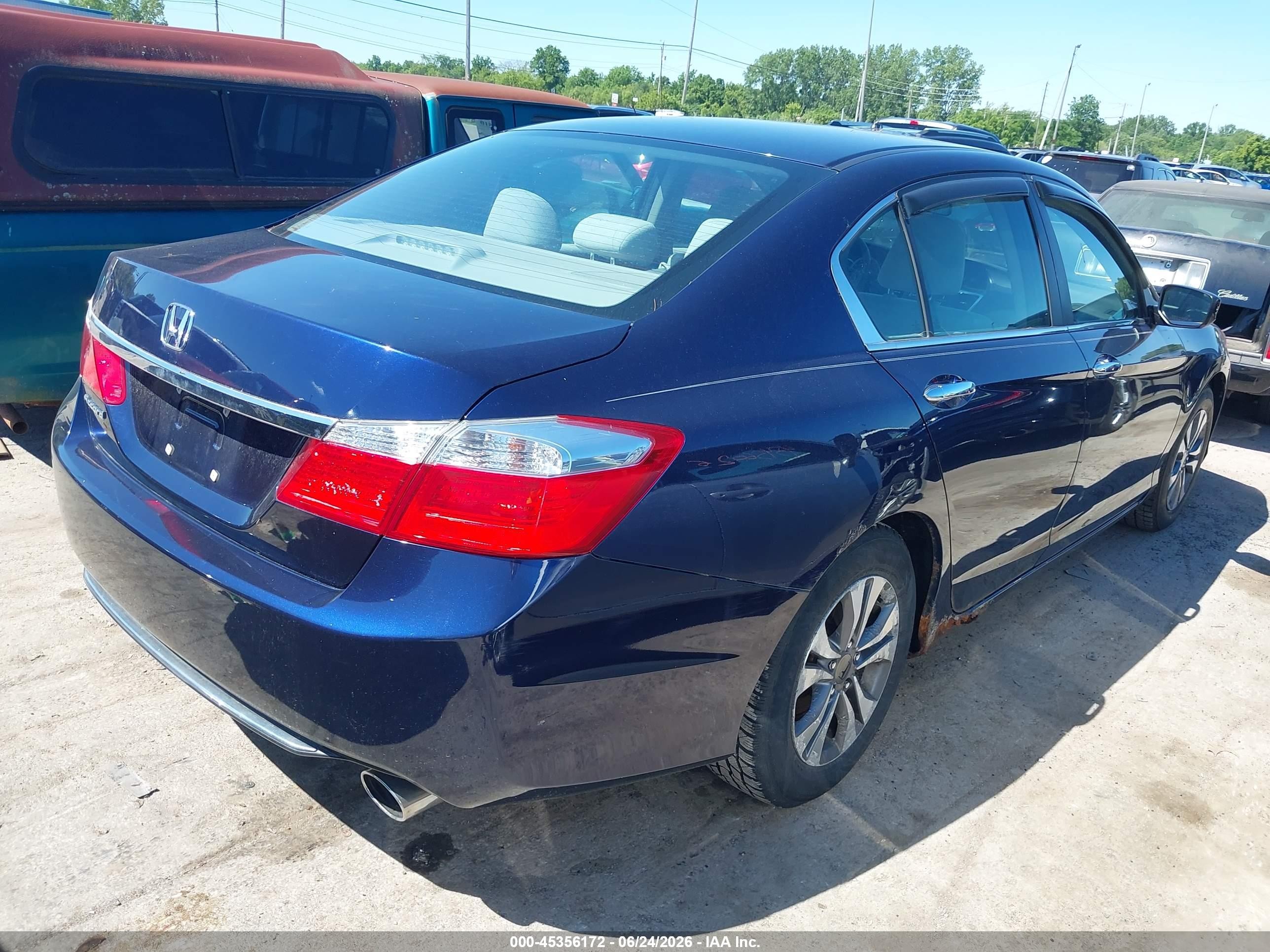 2013 Honda Accord Lx Blue vin: 1HGCR2F37DA015905