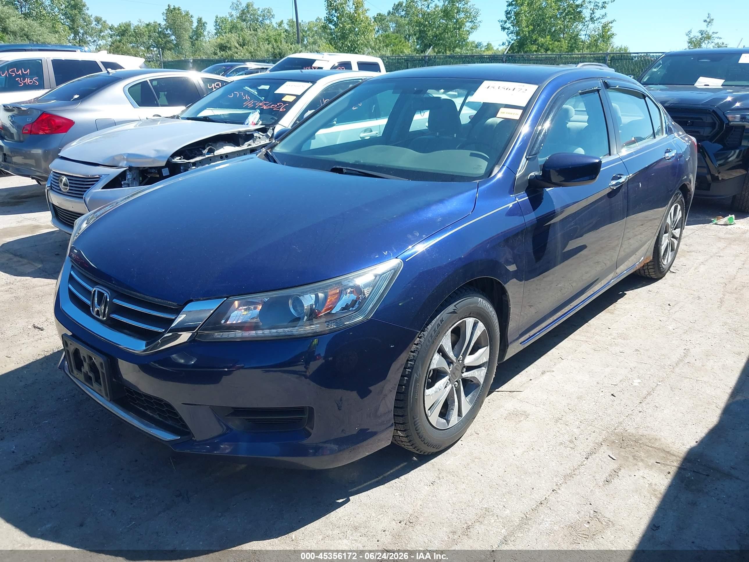 2013 Honda Accord Lx Blue vin: 1HGCR2F37DA015905