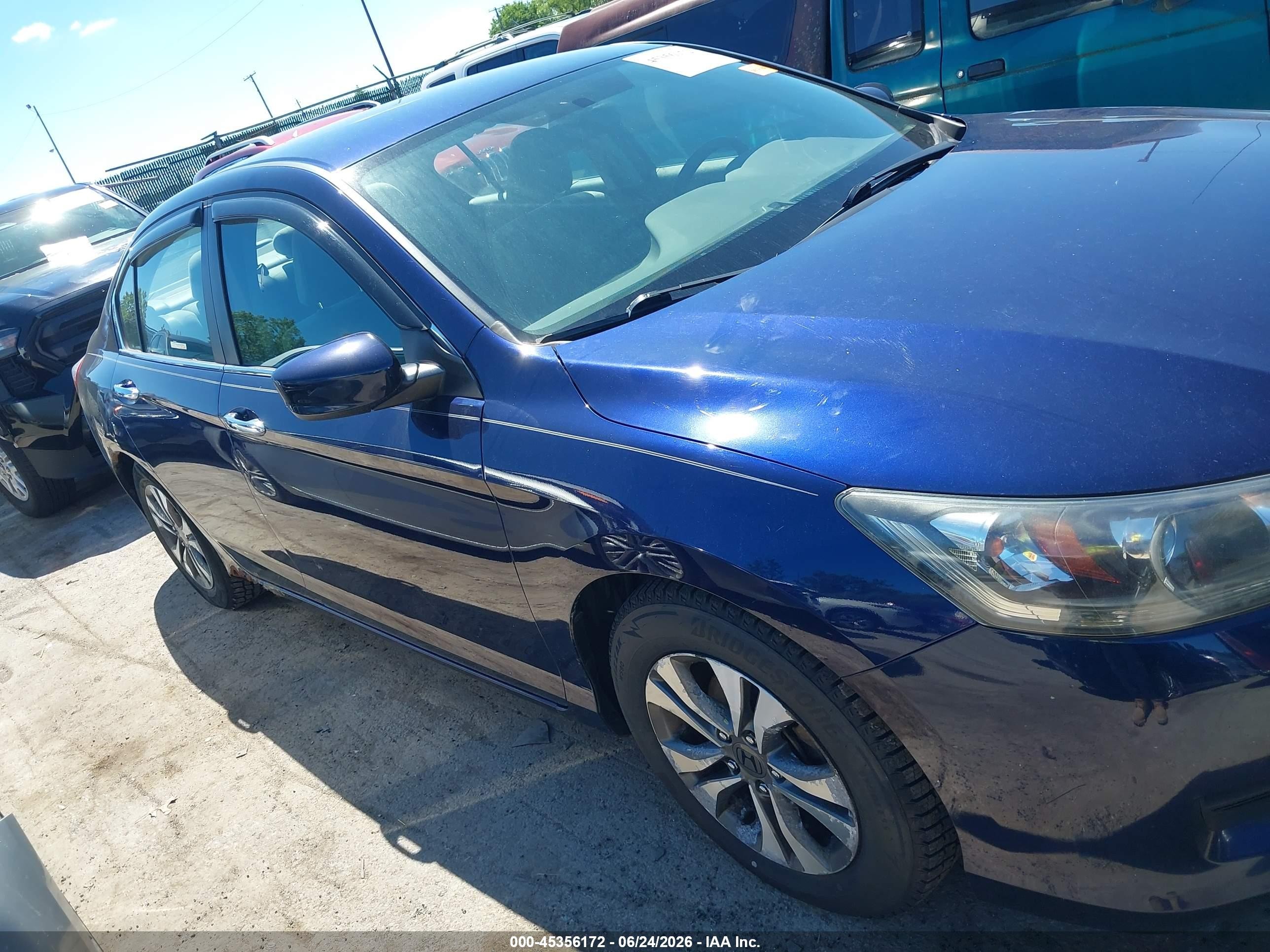 2013 Honda Accord Lx Blue vin: 1HGCR2F37DA015905