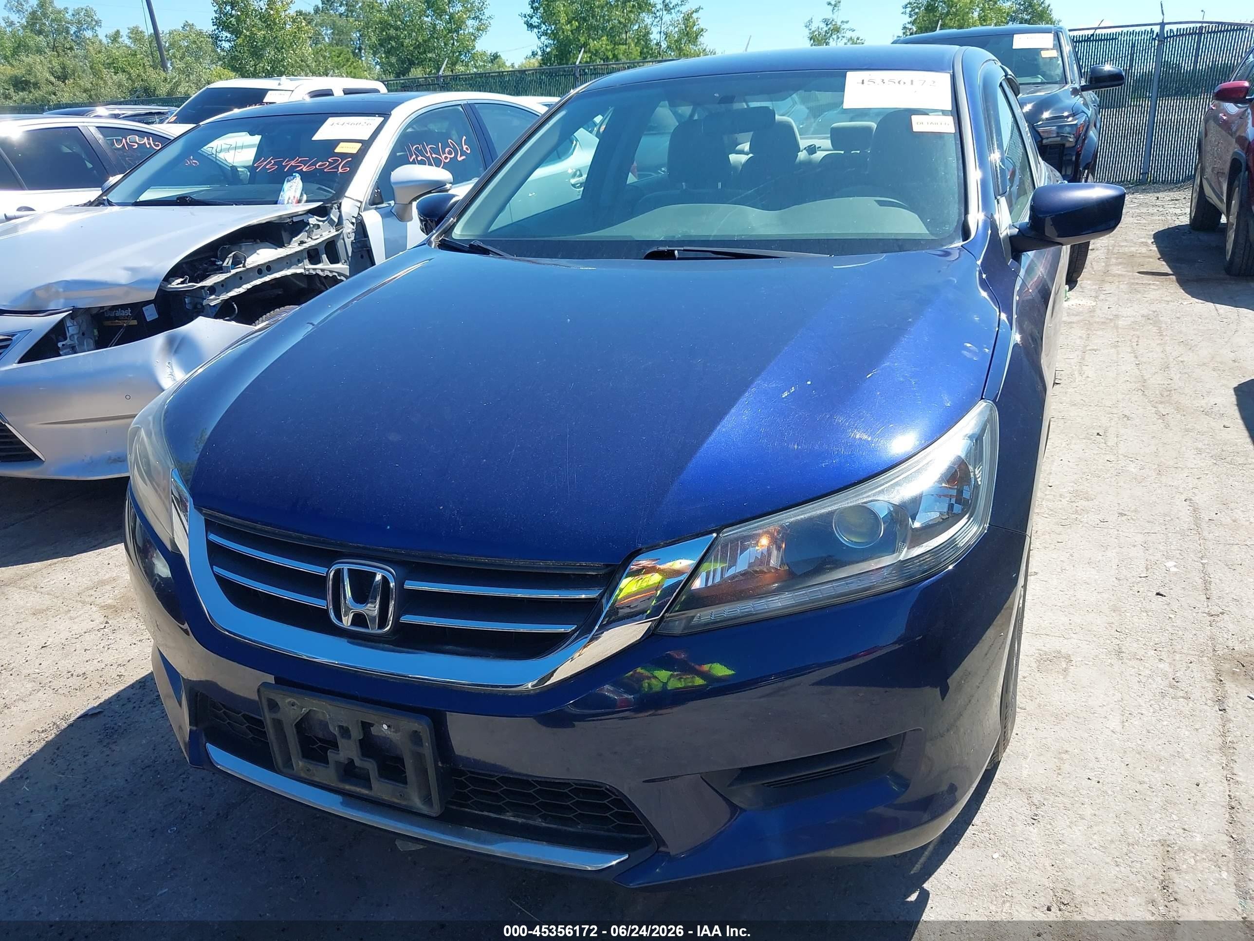 2013 Honda Accord Lx Blue vin: 1HGCR2F37DA015905