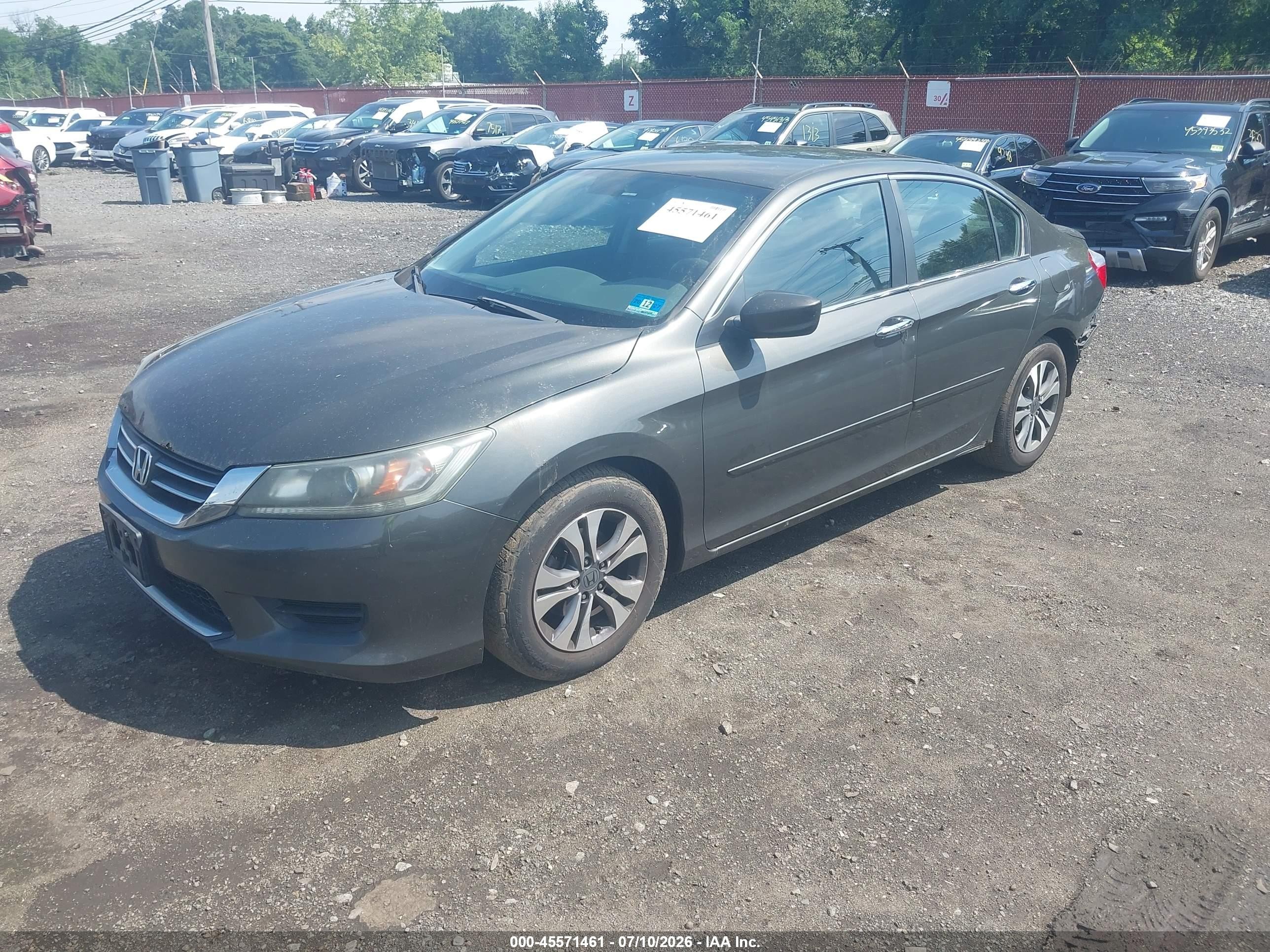 2013 Honda Accord Lx Gray vin: 1HGCR2F37DA062920