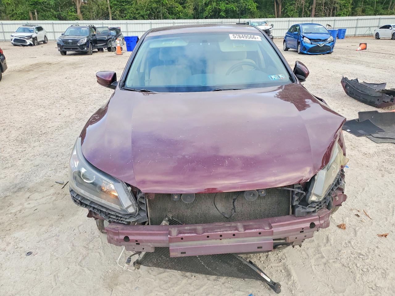 2013 Honda Accord Lx Burgundy vin: 1HGCR2F37DA082083