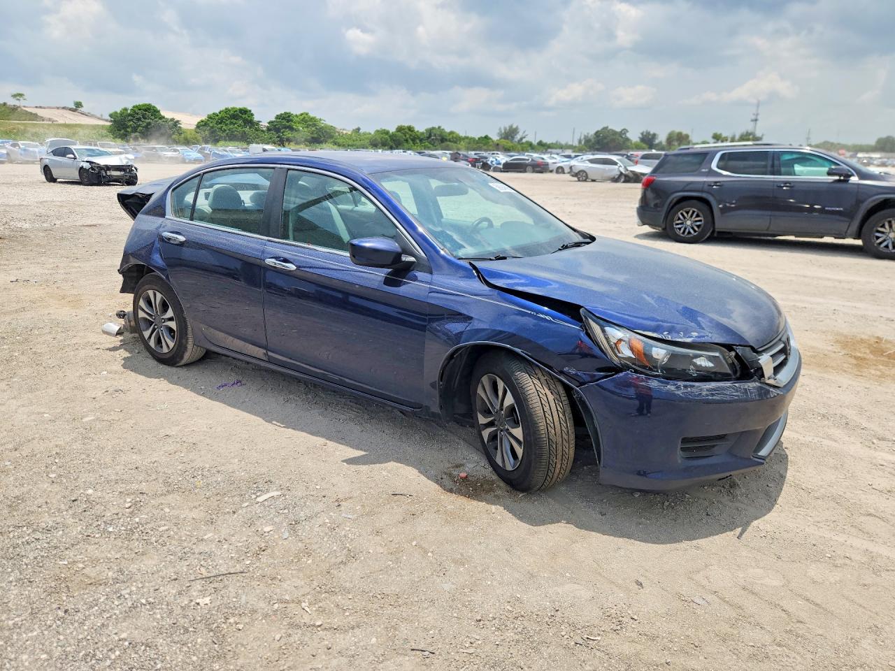 2013 Honda Accord Lx Blue vin: 1HGCR2F37DA151676