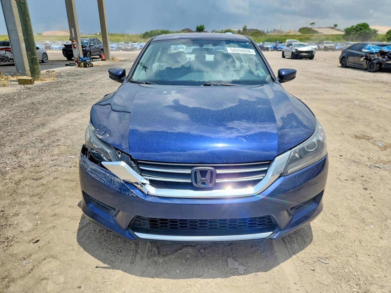 2013 Honda Accord Lx Blue vin: 1HGCR2F37DA151676