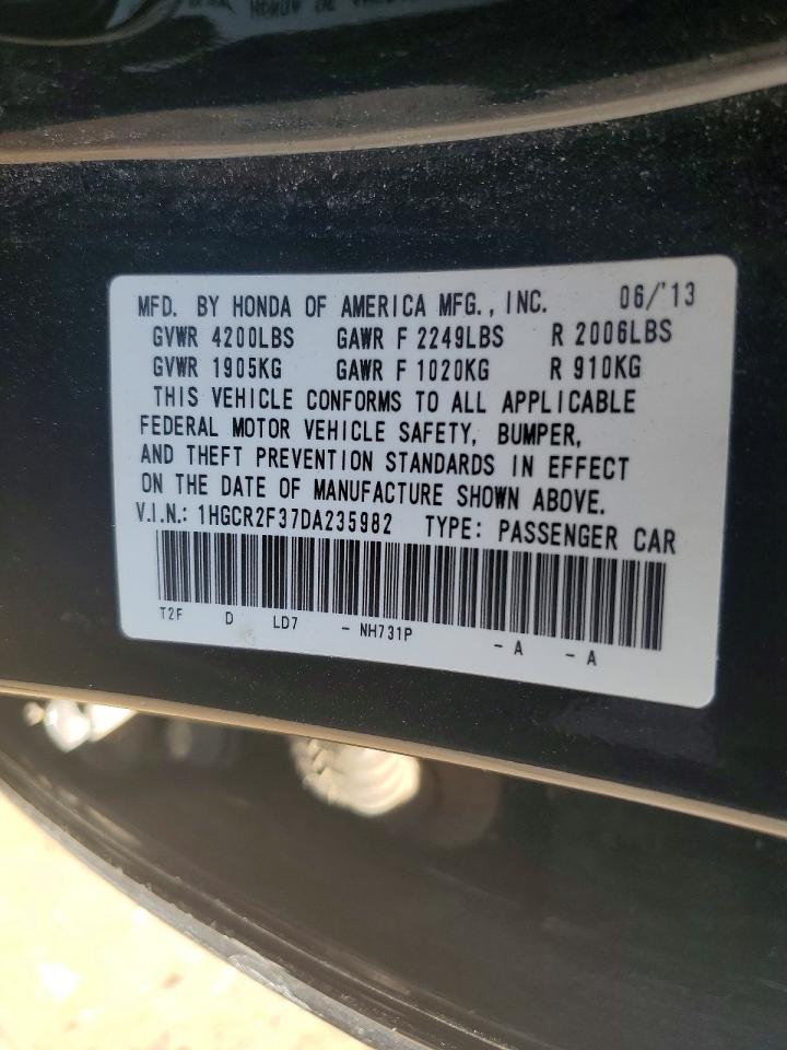 2013 Honda Accord Lx Black vin: 1HGCR2F37DA235982