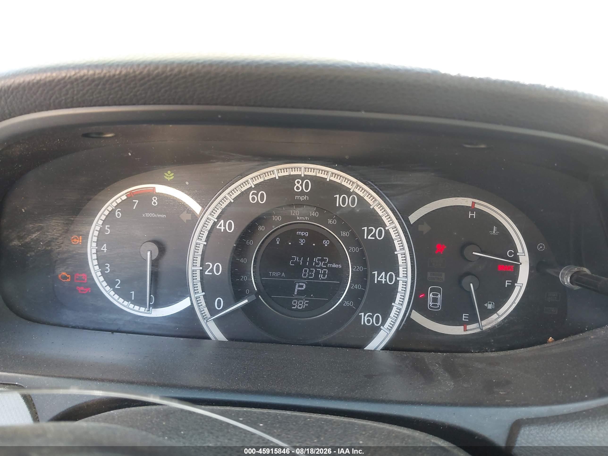 2013 Honda Accord Lx Black vin: 1HGCR2F37DA244472