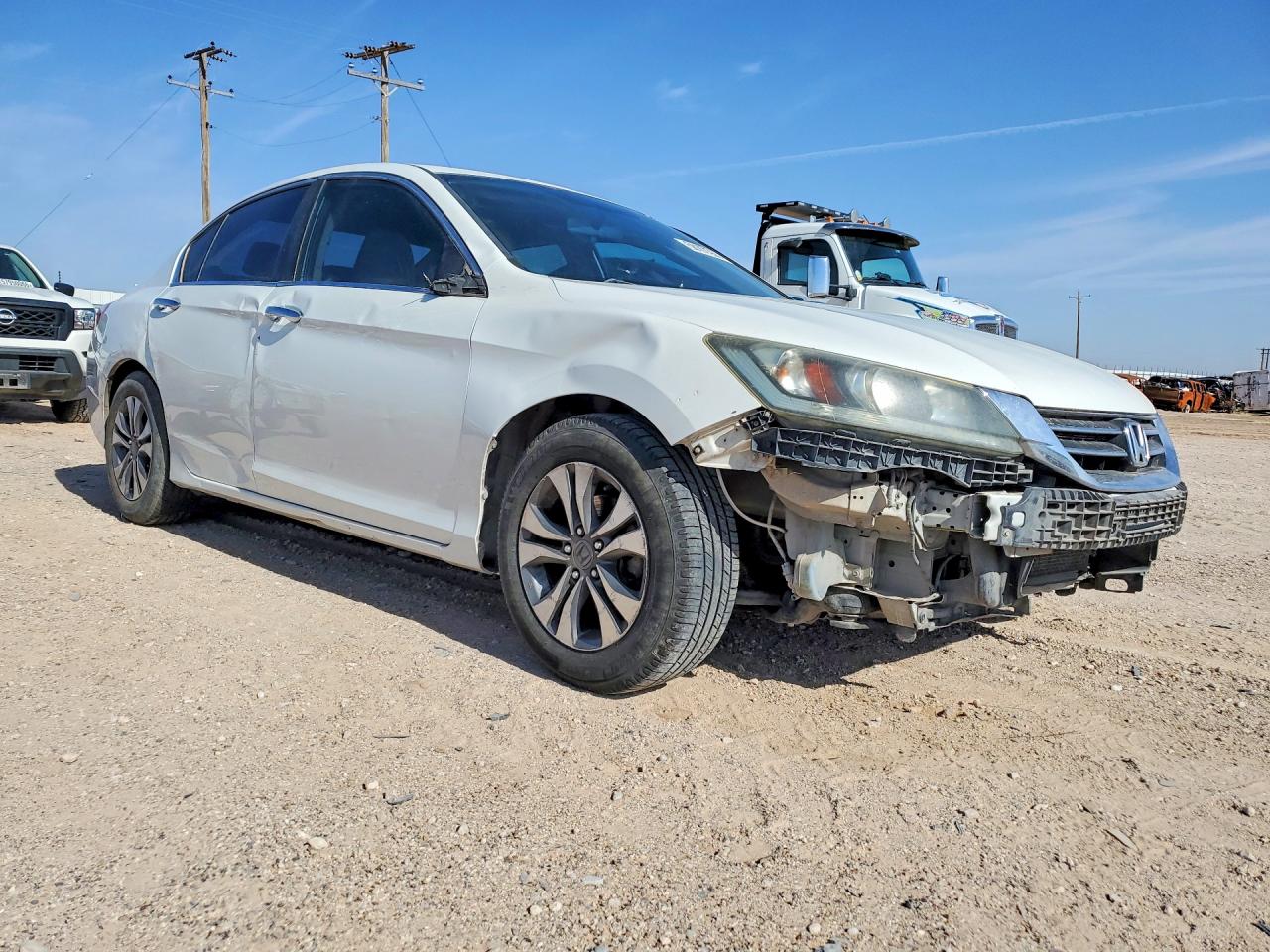 2013 Honda Accord Lx White vin: 1HGCR2F37DA254628