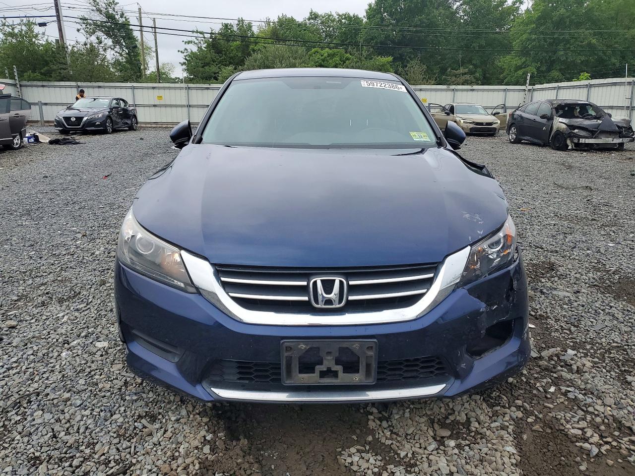 2014 Honda Accord Lx Blue vin: 1HGCR2F37EA009202