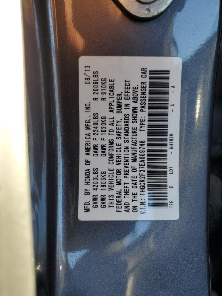 2014 Honda Accord Lx Gray vin: 1HGCR2F37EA009748