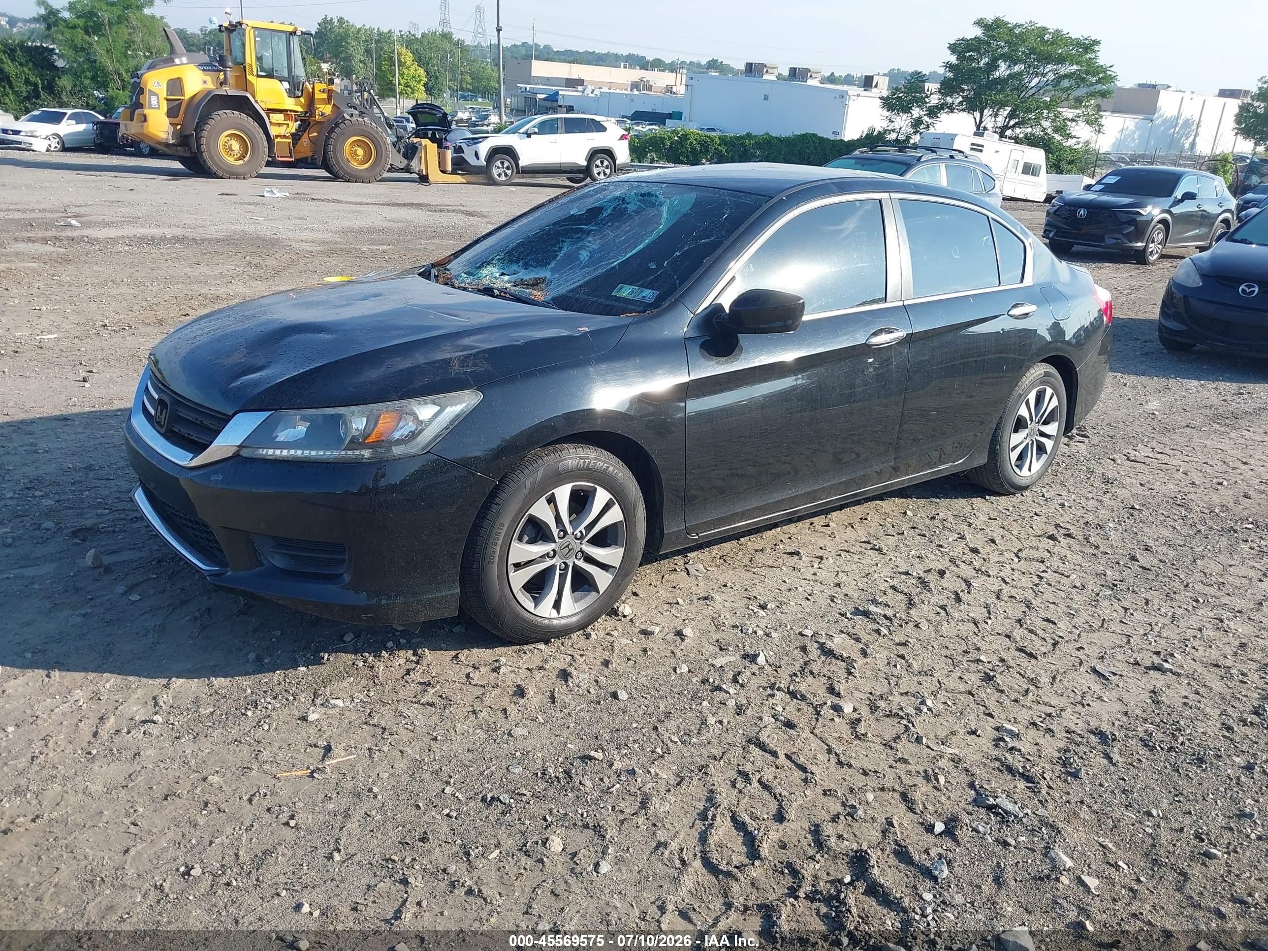 2015 Honda Accord Lx Black vin: 1HGCR2F37FA005197