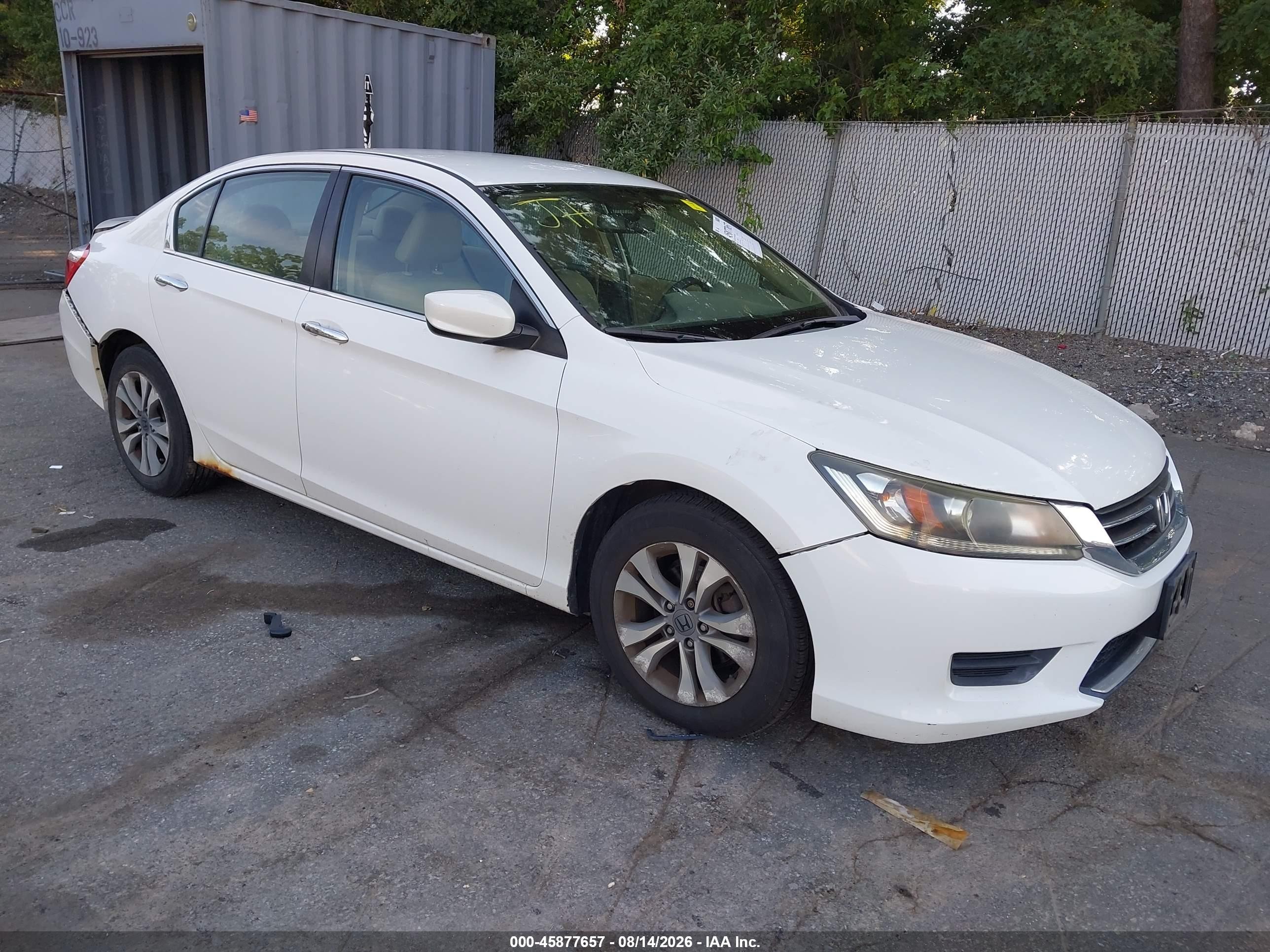 2015 Honda Accord Lx White vin: 1HGCR2F37FA089635