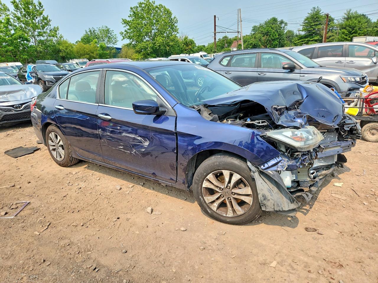 2015 Honda Accord Lx Blue vin: 1HGCR2F37FA129745