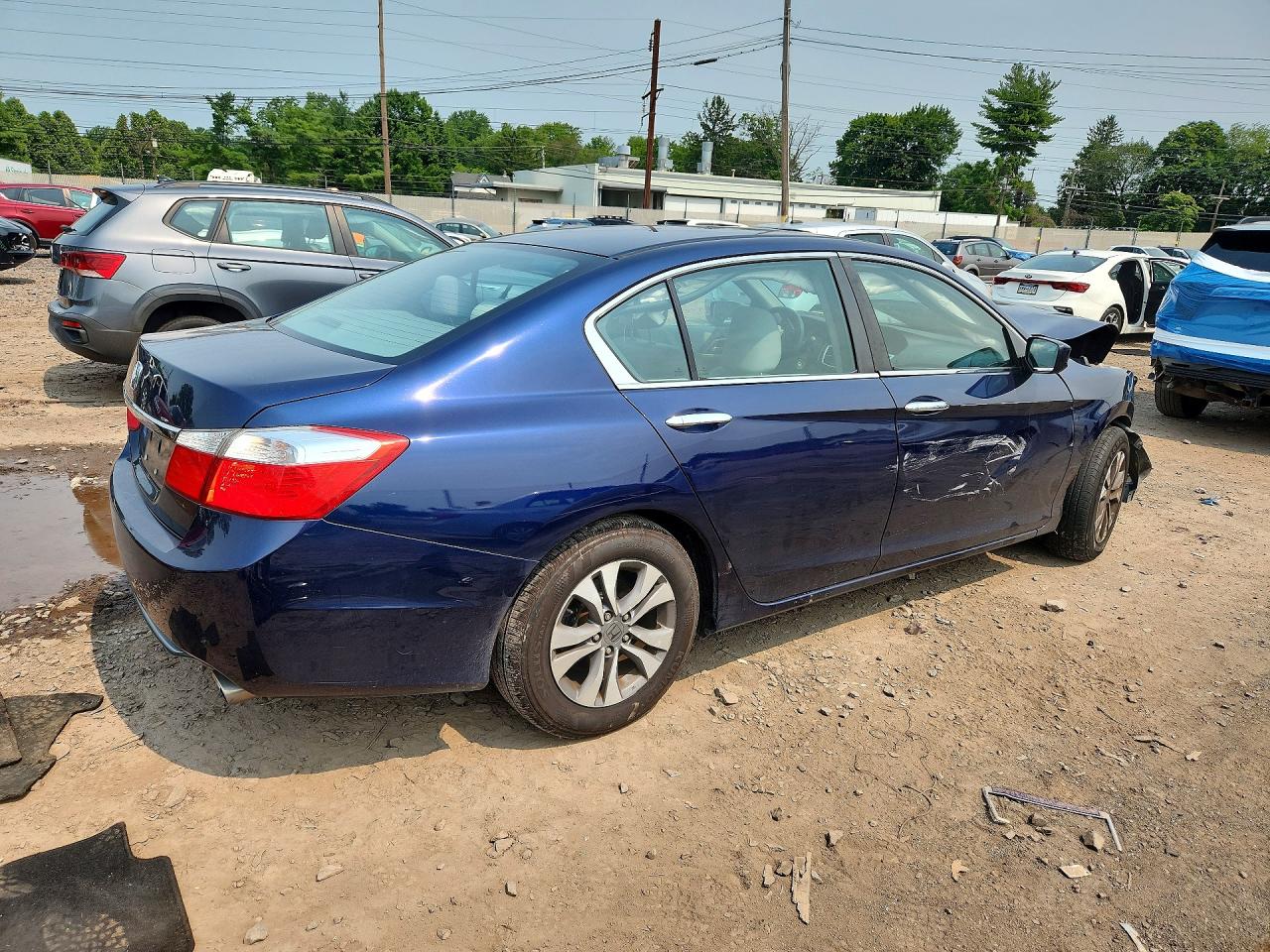 2015 Honda Accord Lx Blue vin: 1HGCR2F37FA129745