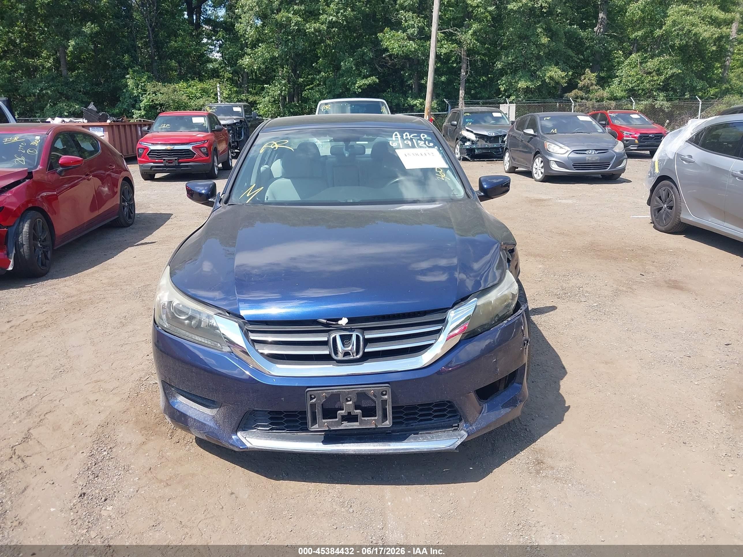 2015 Honda Accord Lx Blue vin: 1HGCR2F37FA162079