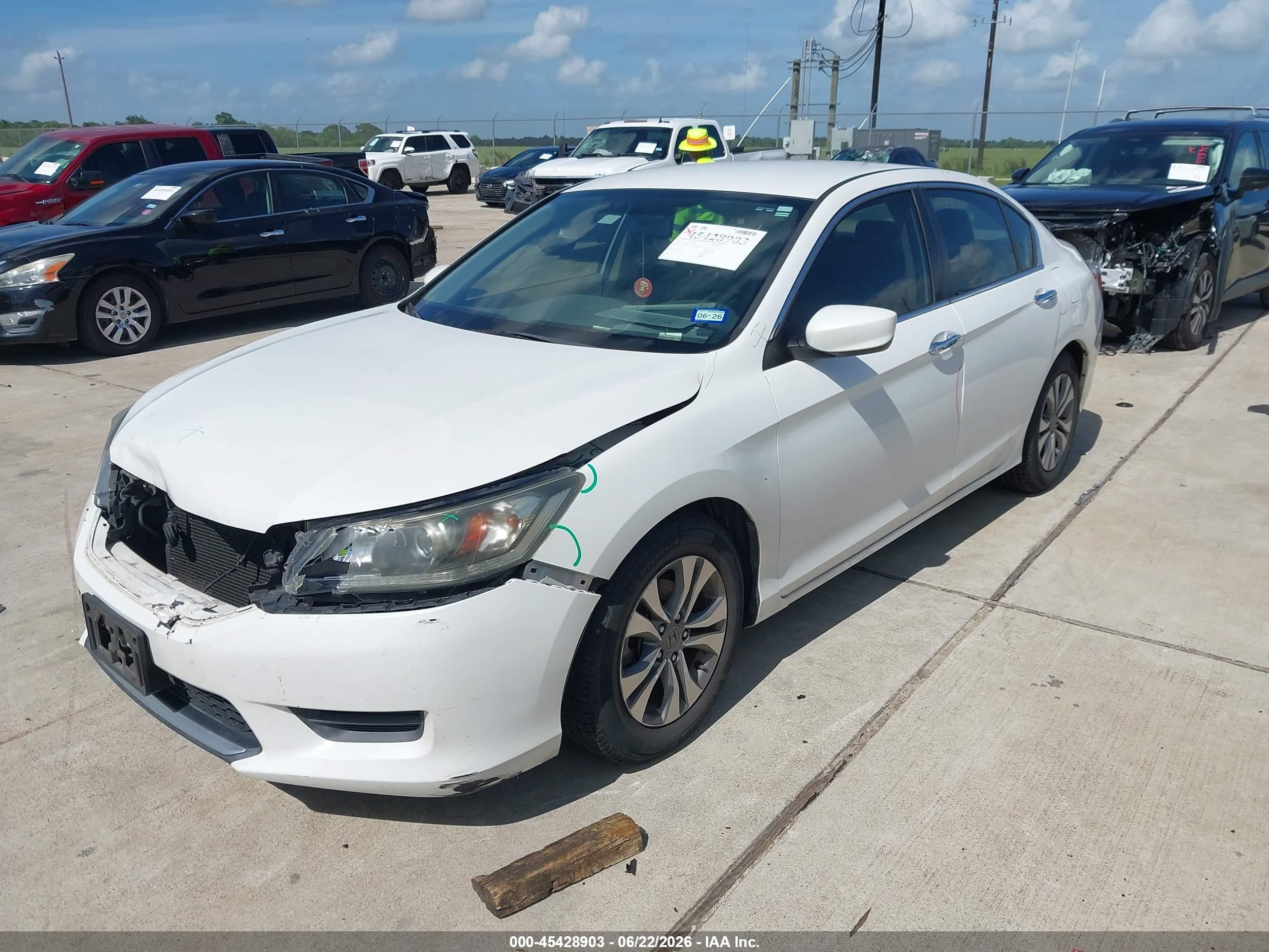 2015 Honda Accord Lx White vin: 1HGCR2F37FA176287
