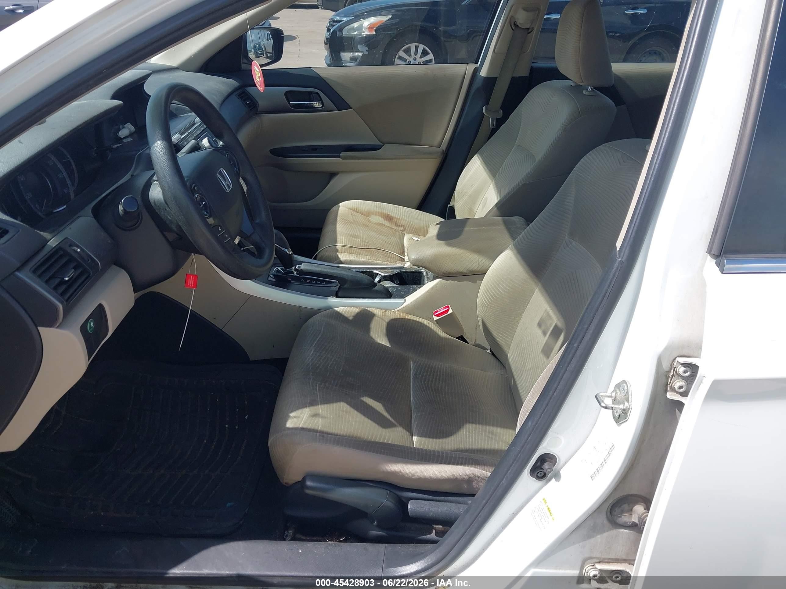 2015 Honda Accord Lx White vin: 1HGCR2F37FA176287