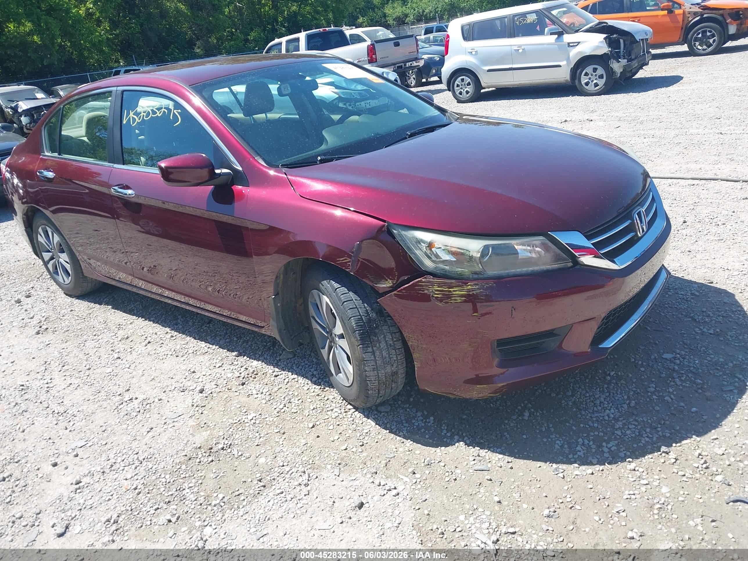 2015 Honda Accord Lx Maroon vin: 1HGCR2F37FA209952