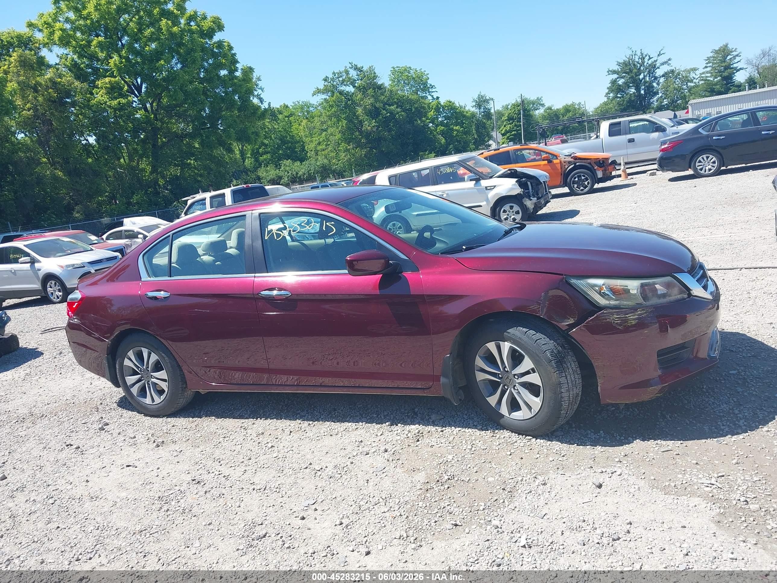 2015 Honda Accord Lx Maroon vin: 1HGCR2F37FA209952