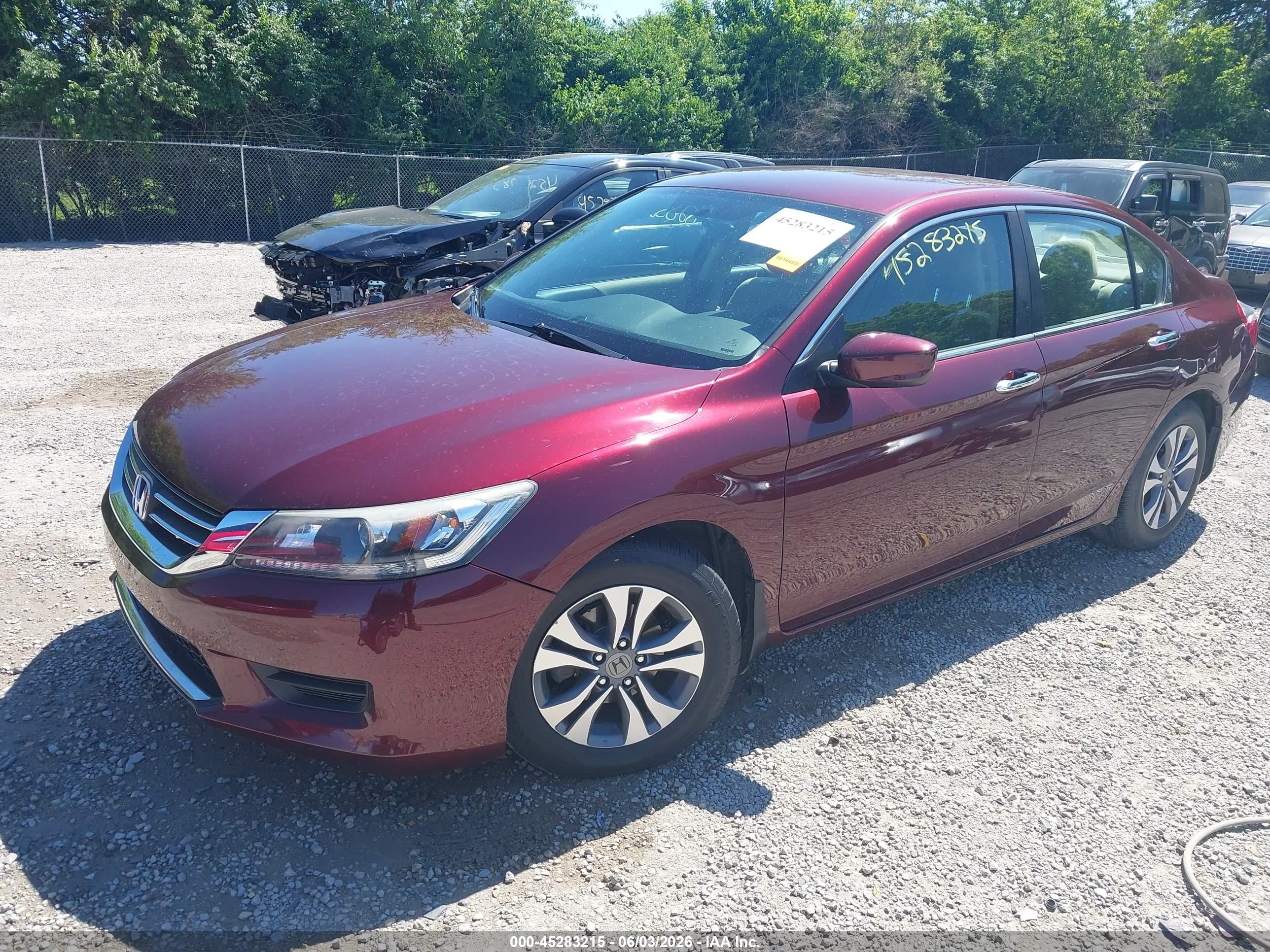 2015 Honda Accord Lx Maroon vin: 1HGCR2F37FA209952