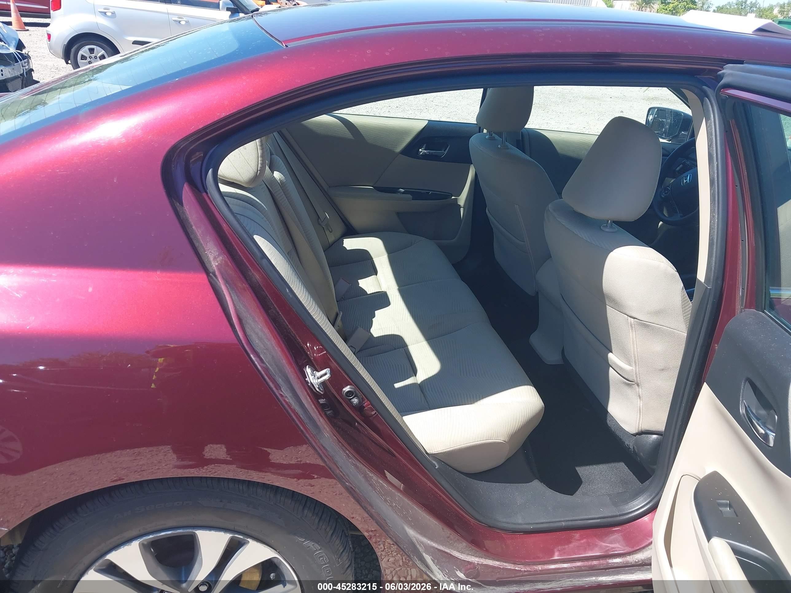 2015 Honda Accord Lx Maroon vin: 1HGCR2F37FA209952