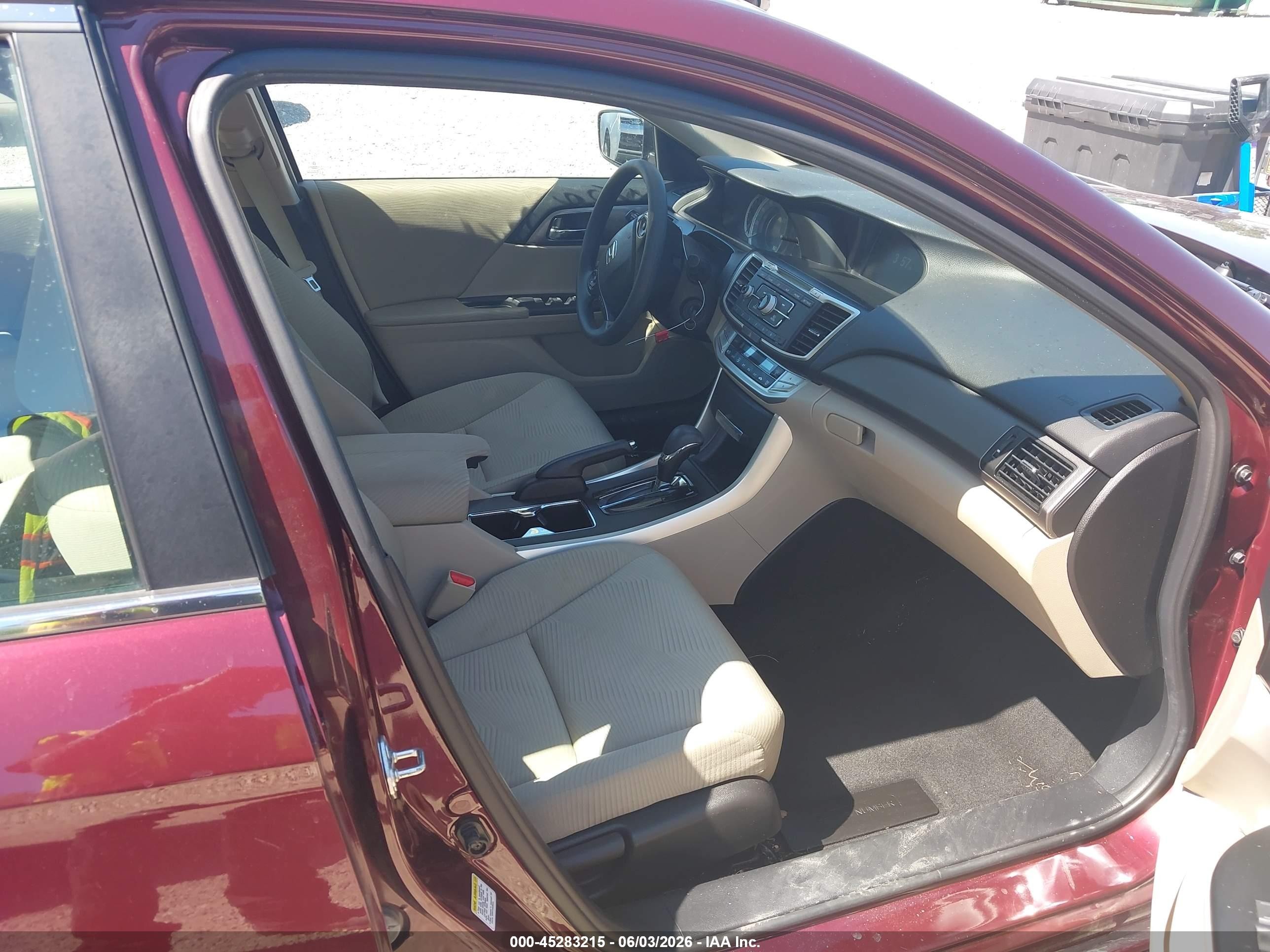 2015 Honda Accord Lx Maroon vin: 1HGCR2F37FA209952