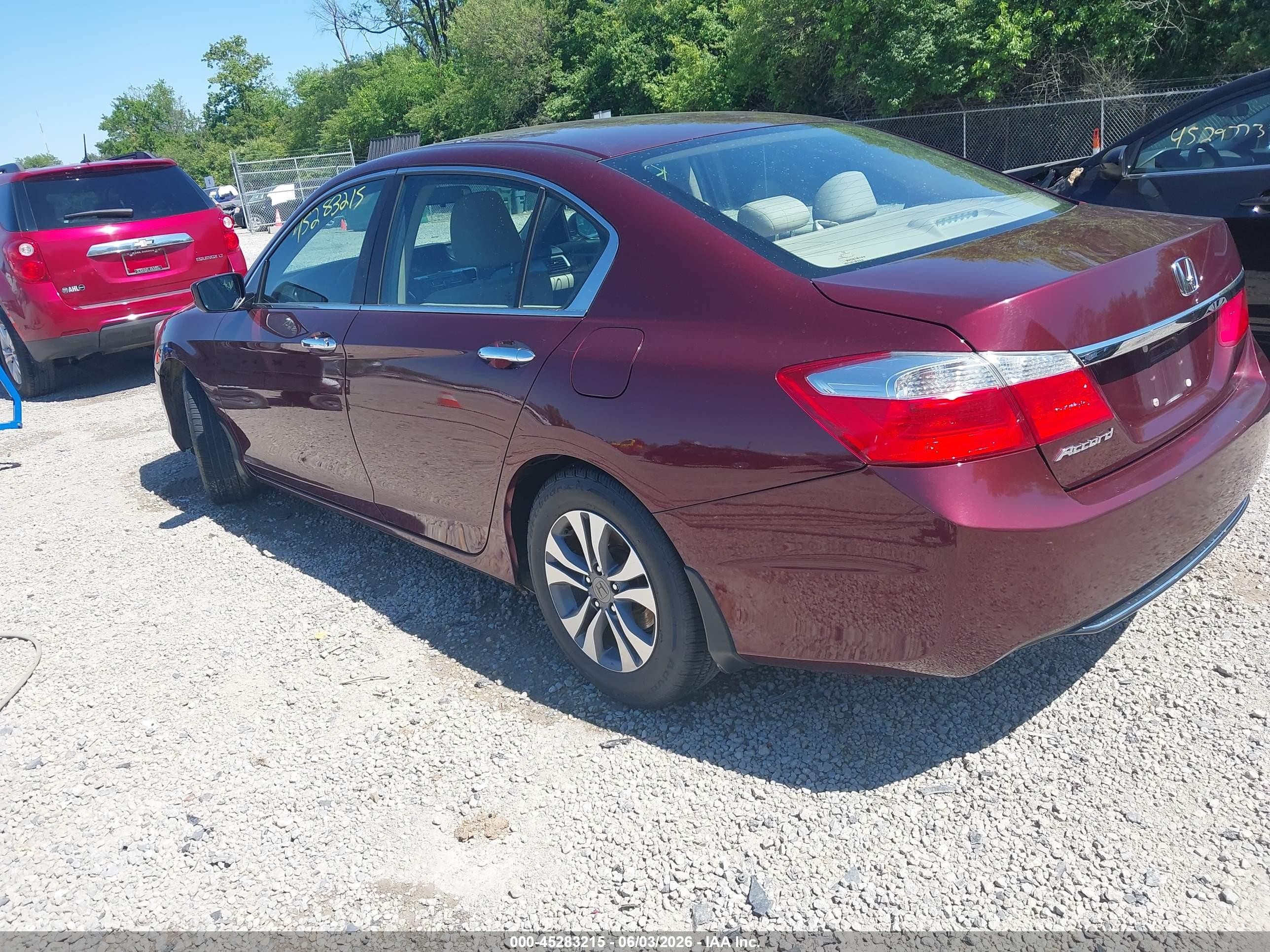 2015 Honda Accord Lx Maroon vin: 1HGCR2F37FA209952