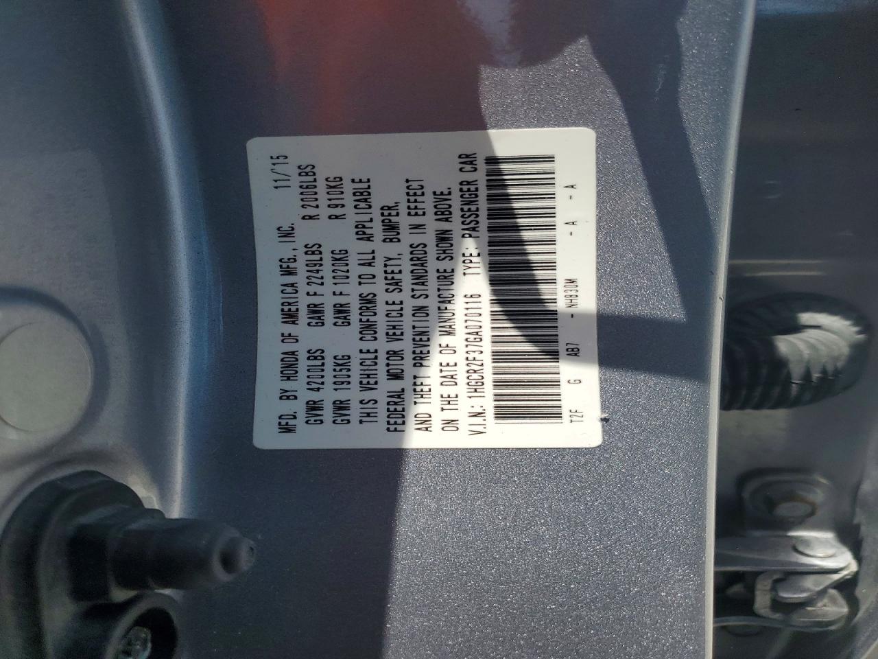 2016 Honda Accord Lx Silver vin: 1HGCR2F37GA070116