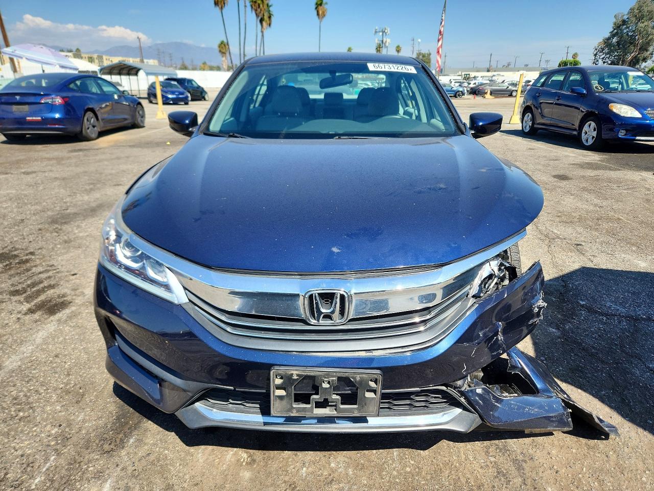 2016 Honda Accord Lx Blue vin: 1HGCR2F37GA229314