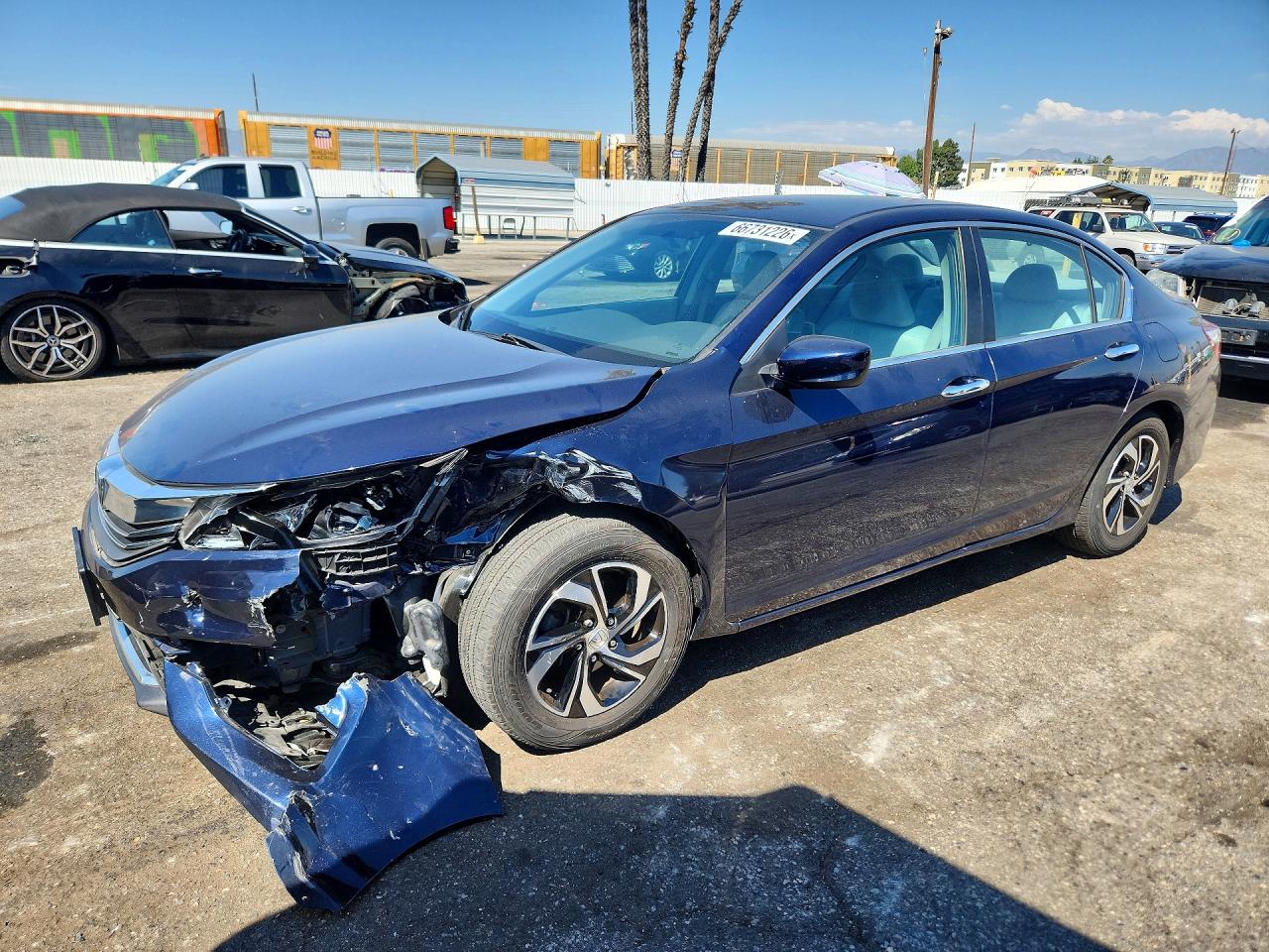 2016 Honda Accord Lx Blue vin: 1HGCR2F37GA229314
