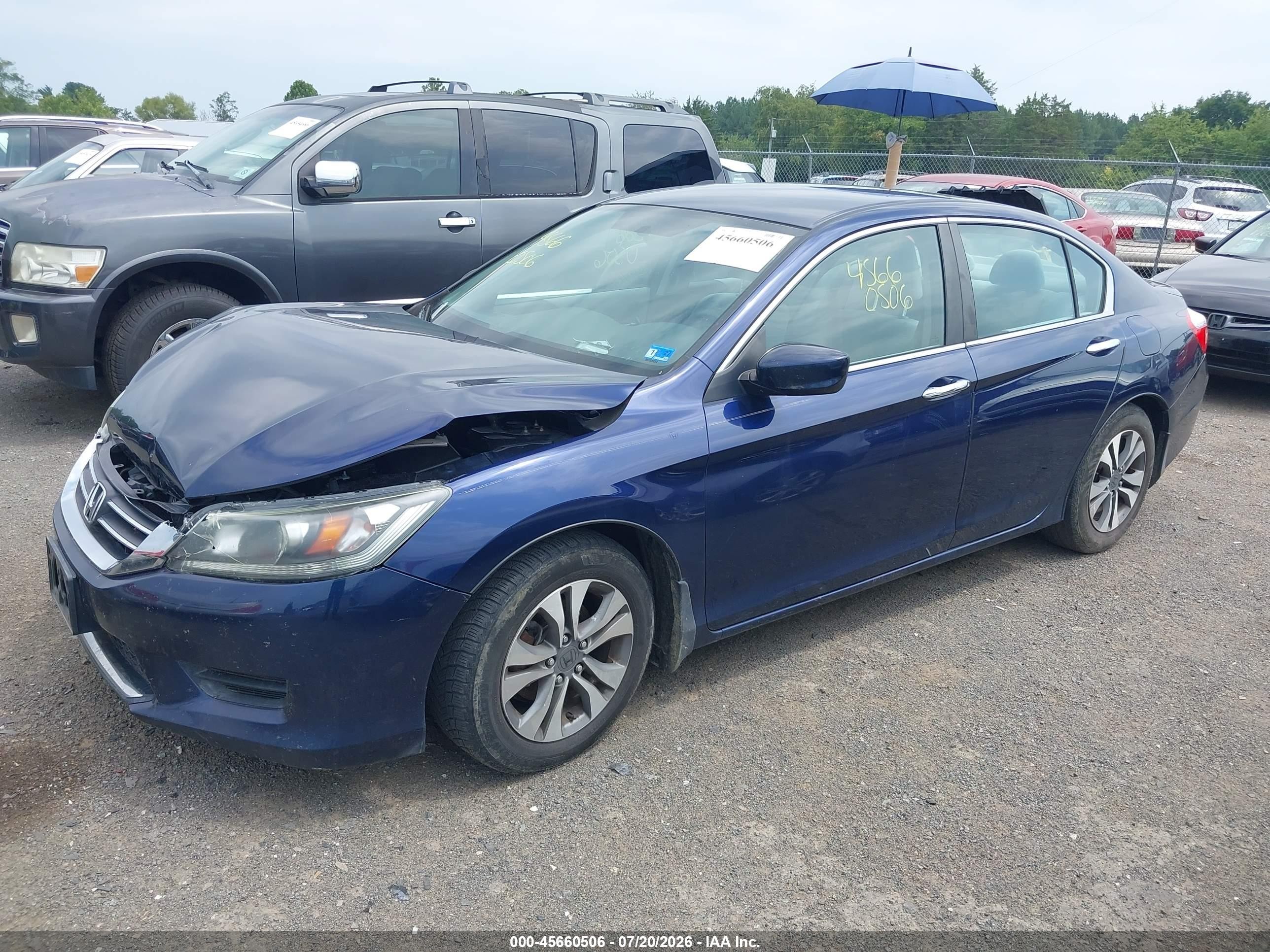 2013 Honda Accord Lx Blue vin: 1HGCR2F38DA011961