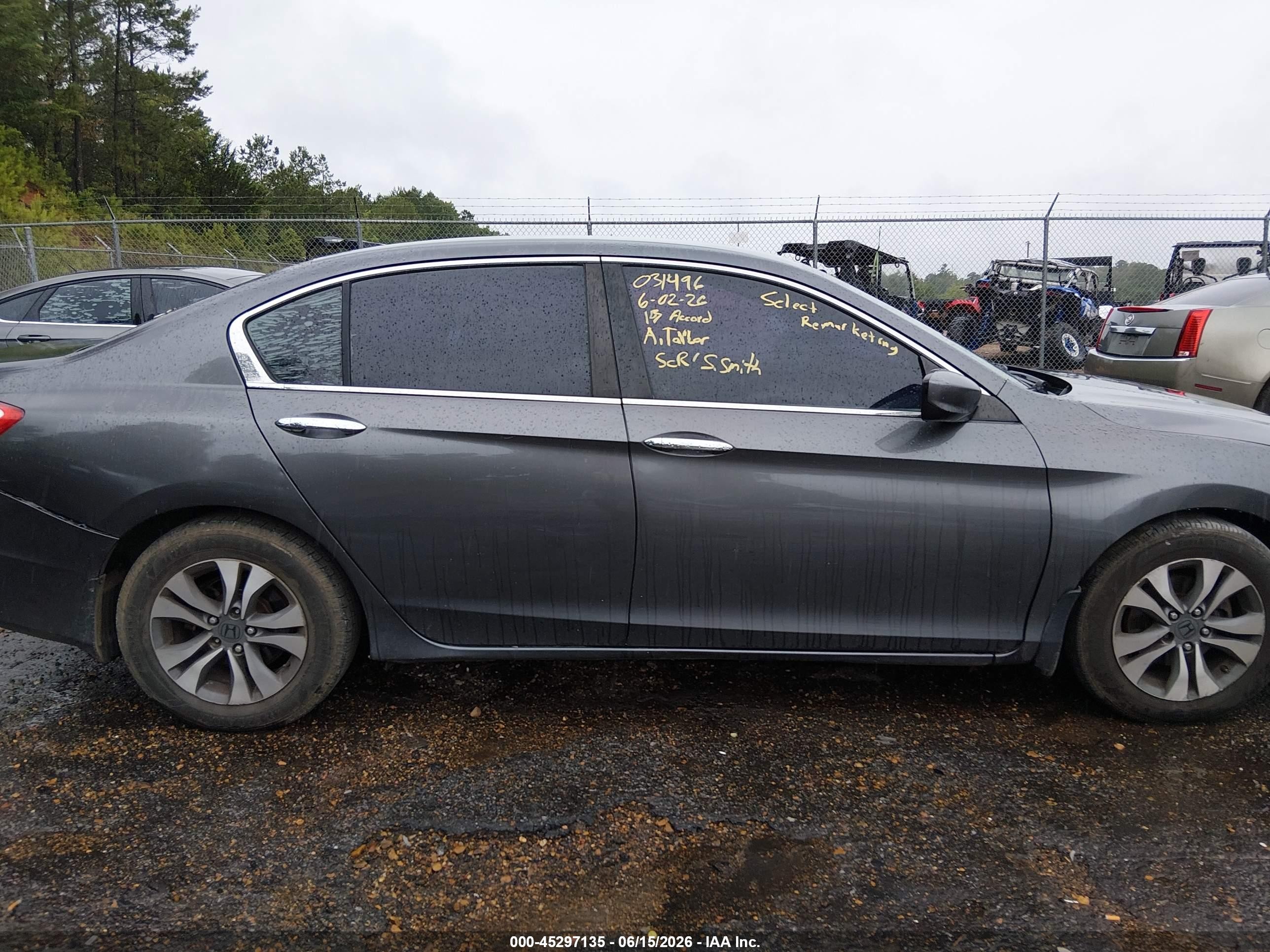 2013 Honda Accord Lx Gray vin: 1HGCR2F38DA031496