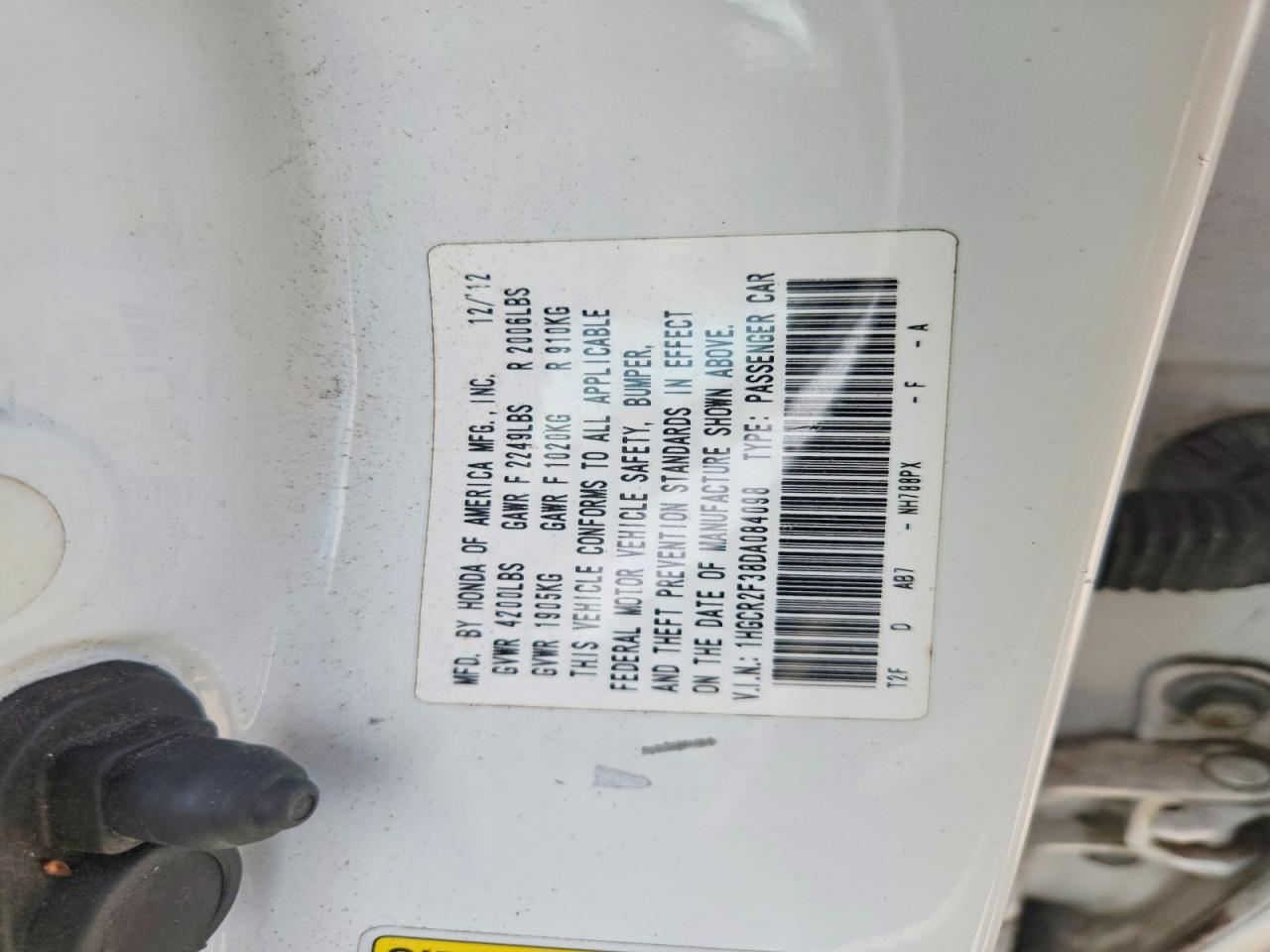 2013 Honda Accord Lx White vin: 1HGCR2F38DA084098