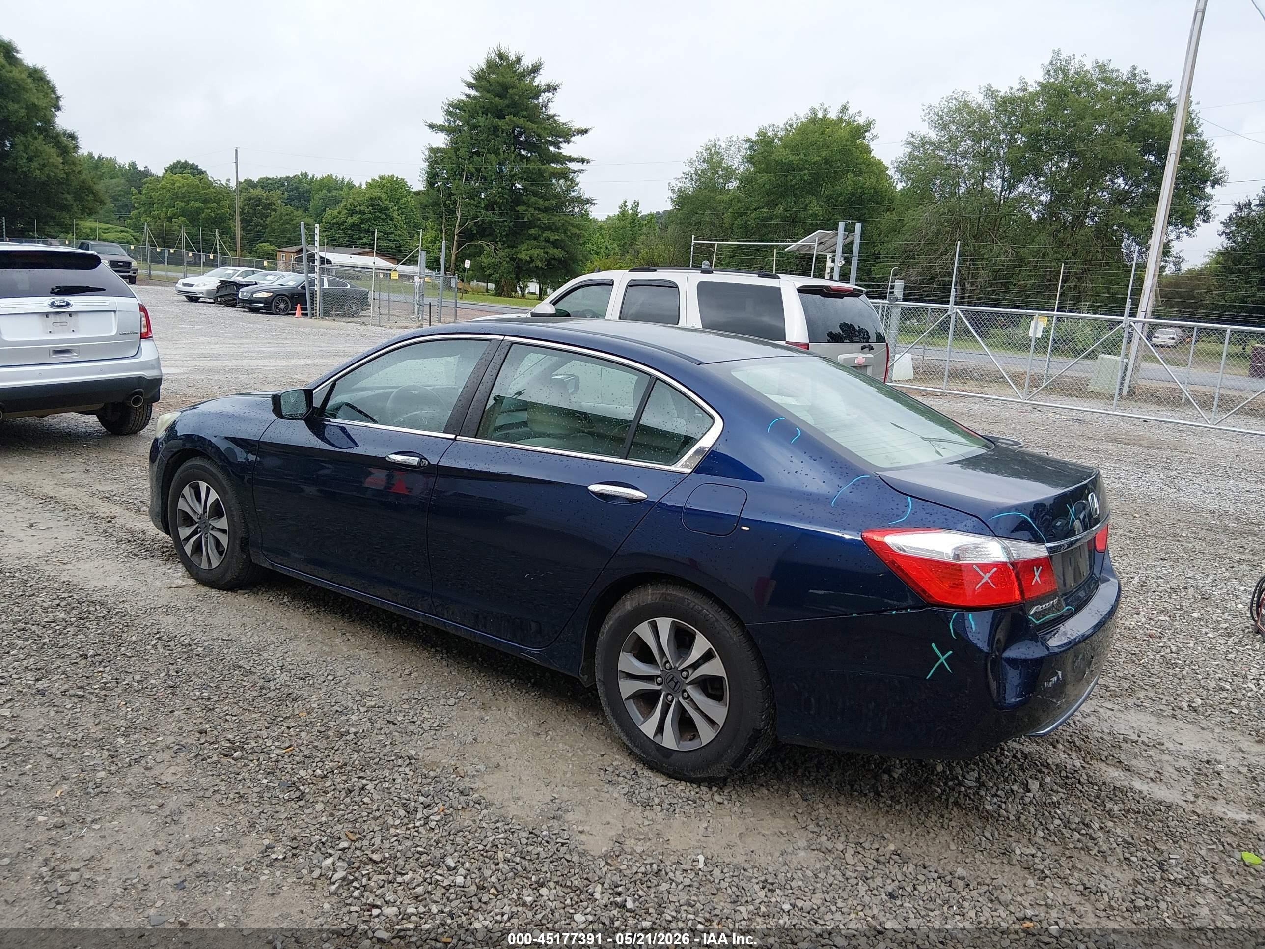 2013 Honda Accord Lx Blue vin: 1HGCR2F38DA090113