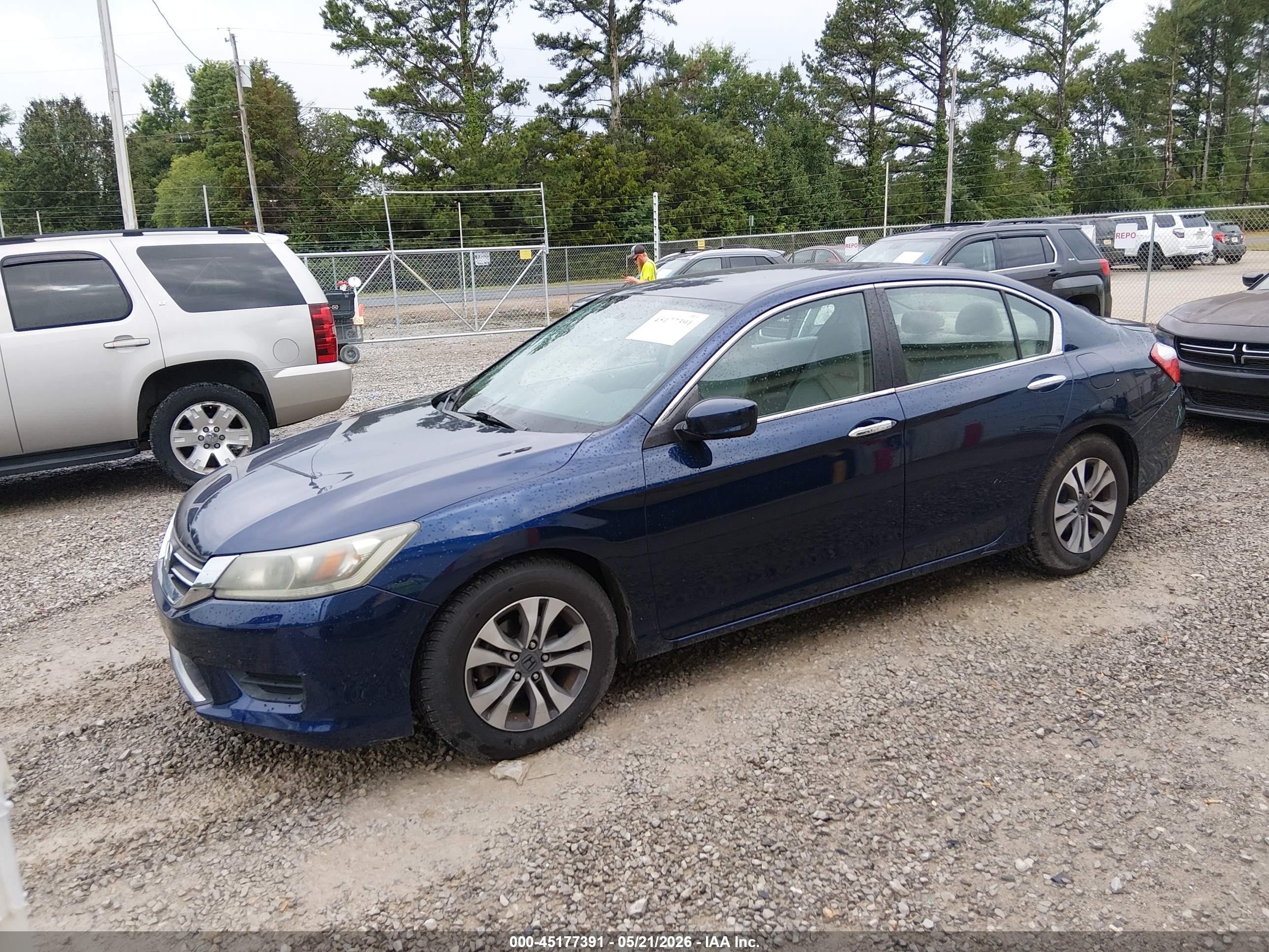 2013 Honda Accord Lx Blue vin: 1HGCR2F38DA090113