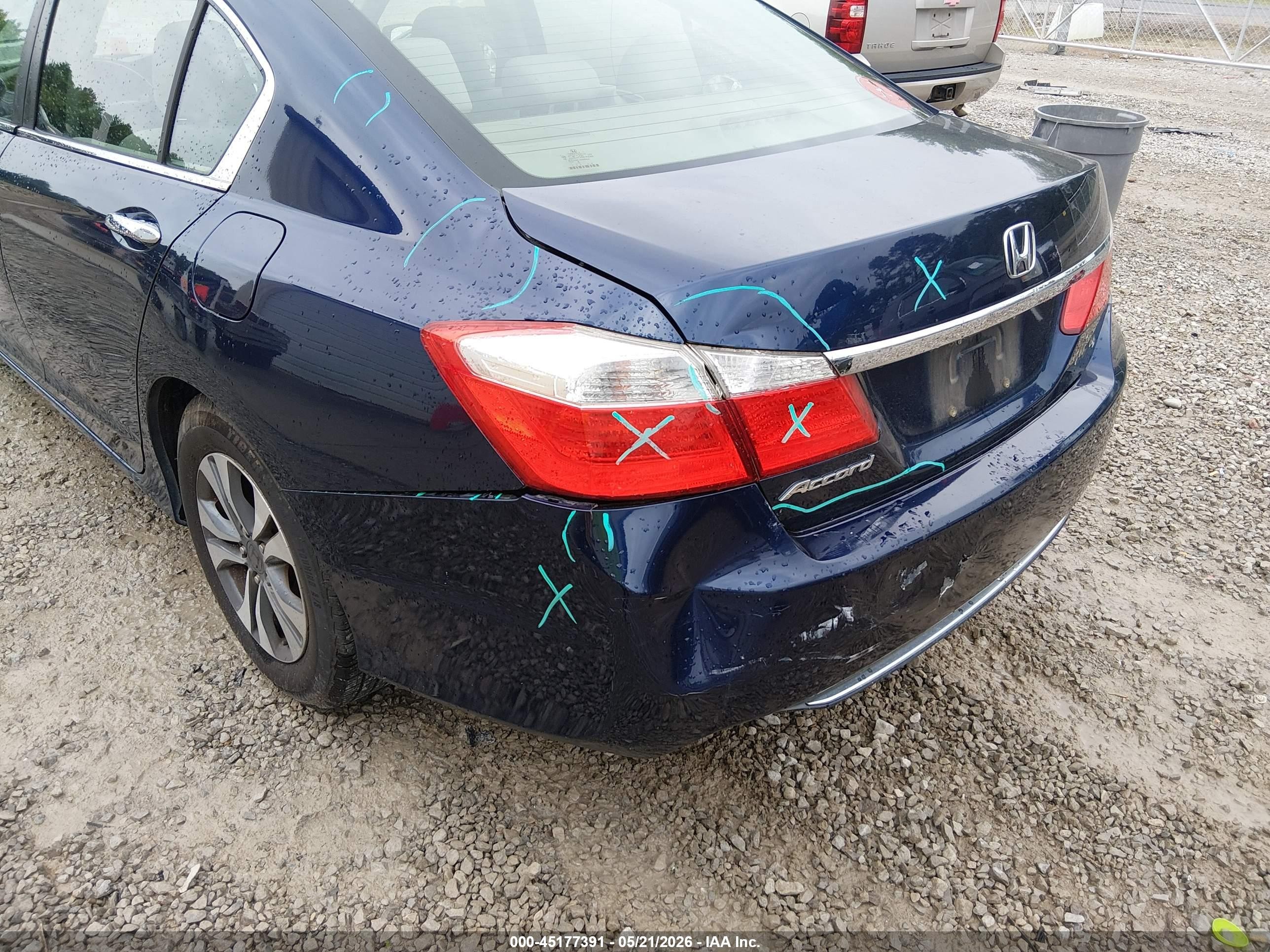 2013 Honda Accord Lx Blue vin: 1HGCR2F38DA090113