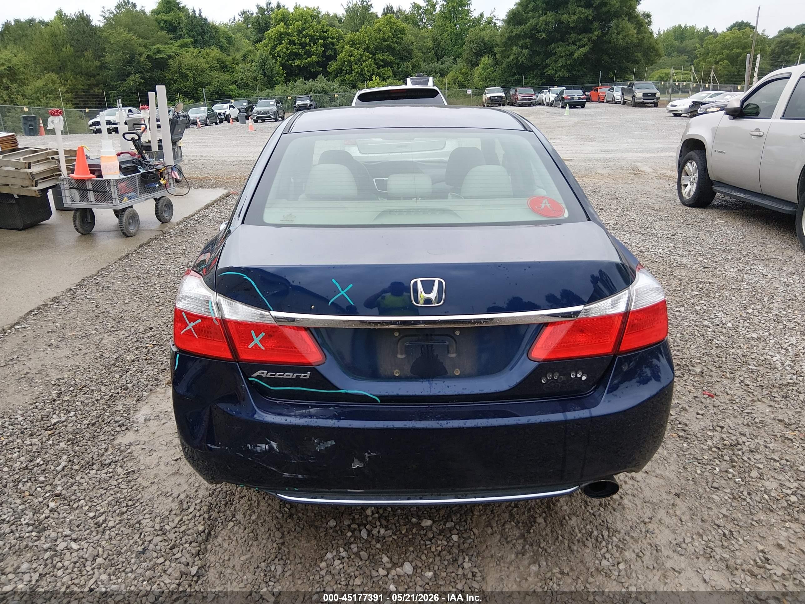 2013 Honda Accord Lx Blue vin: 1HGCR2F38DA090113