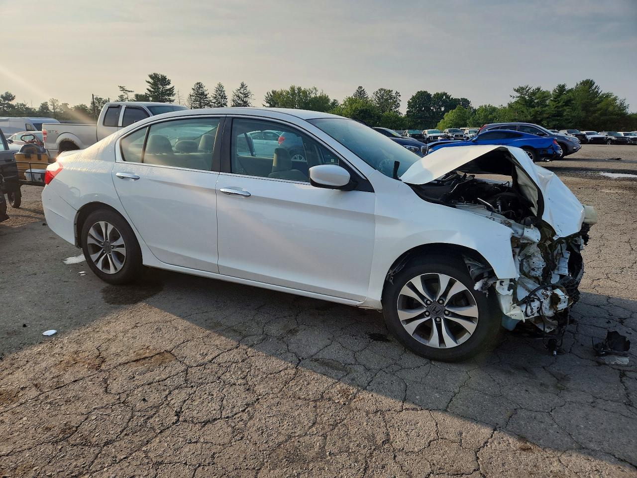 2013 Honda Accord Lx White vin: 1HGCR2F38DA106827