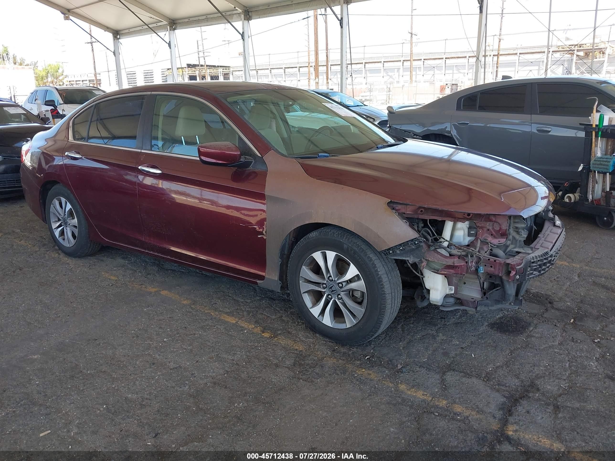 2013 Honda Accord Lx Burgundy vin: 1HGCR2F38DA180815