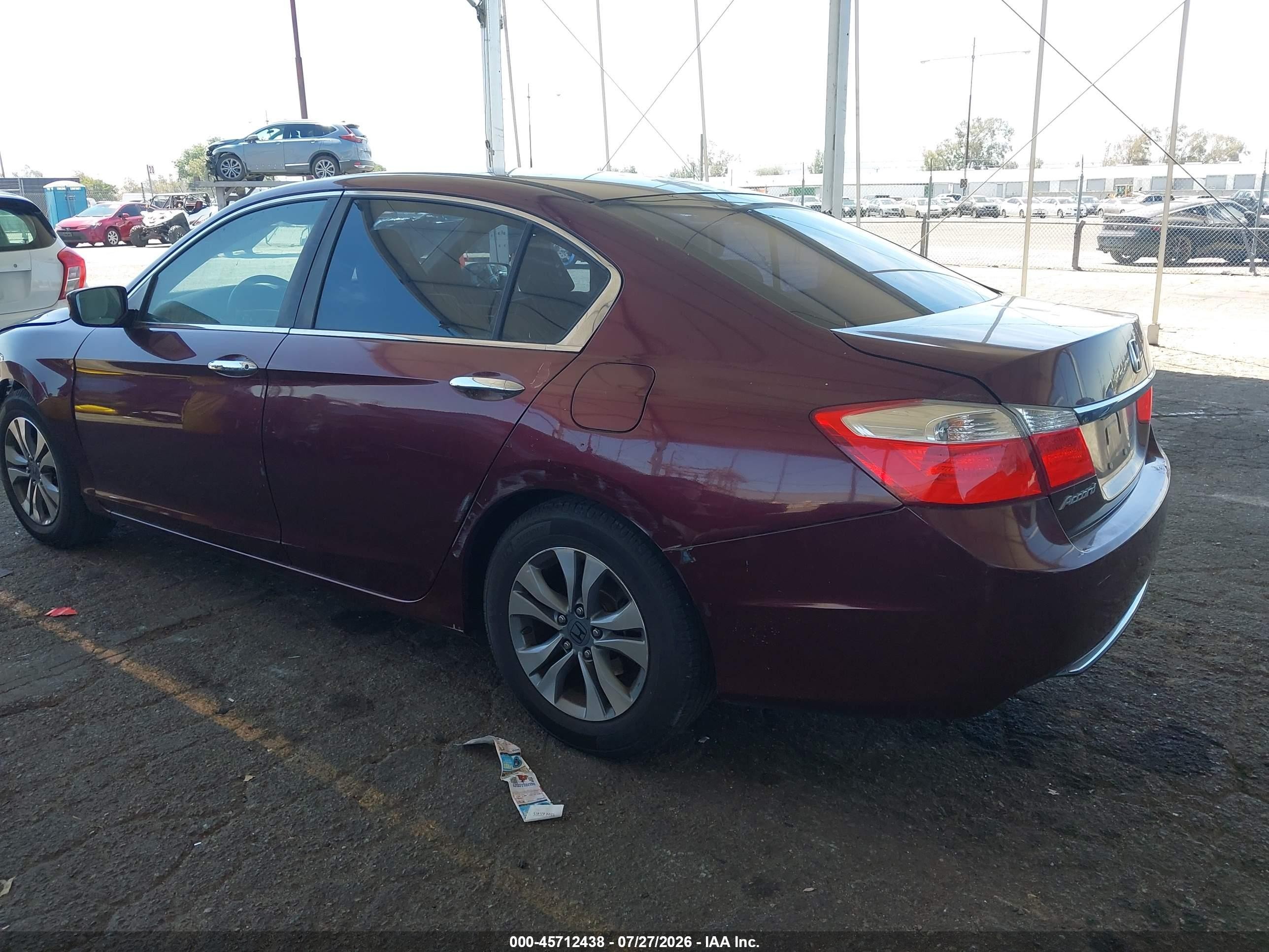 2013 Honda Accord Lx Burgundy vin: 1HGCR2F38DA180815