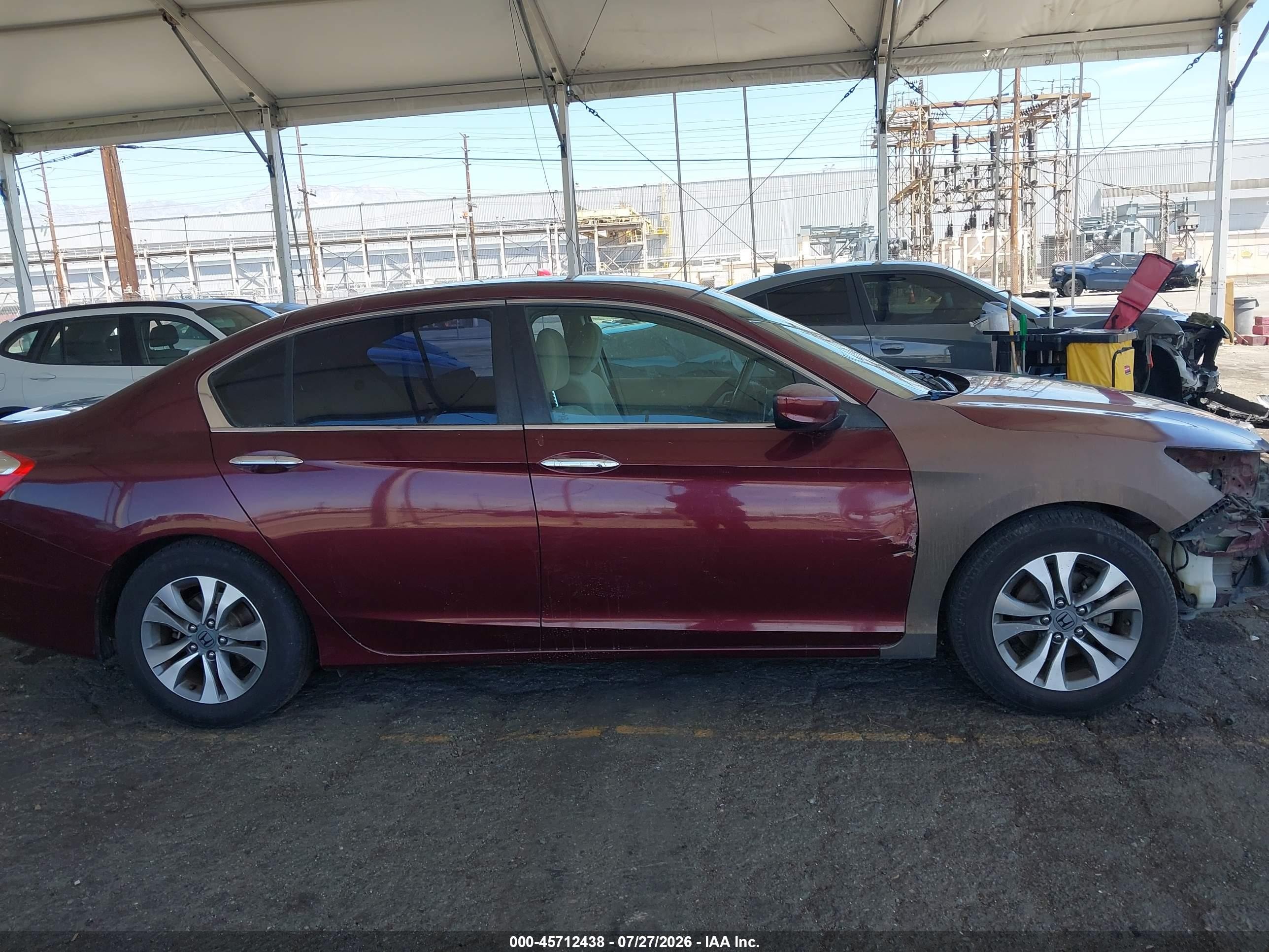 2013 Honda Accord Lx Burgundy vin: 1HGCR2F38DA180815